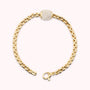 Armband mit quadratischem Rolo-Glied und Cubic Zirconia Pavé