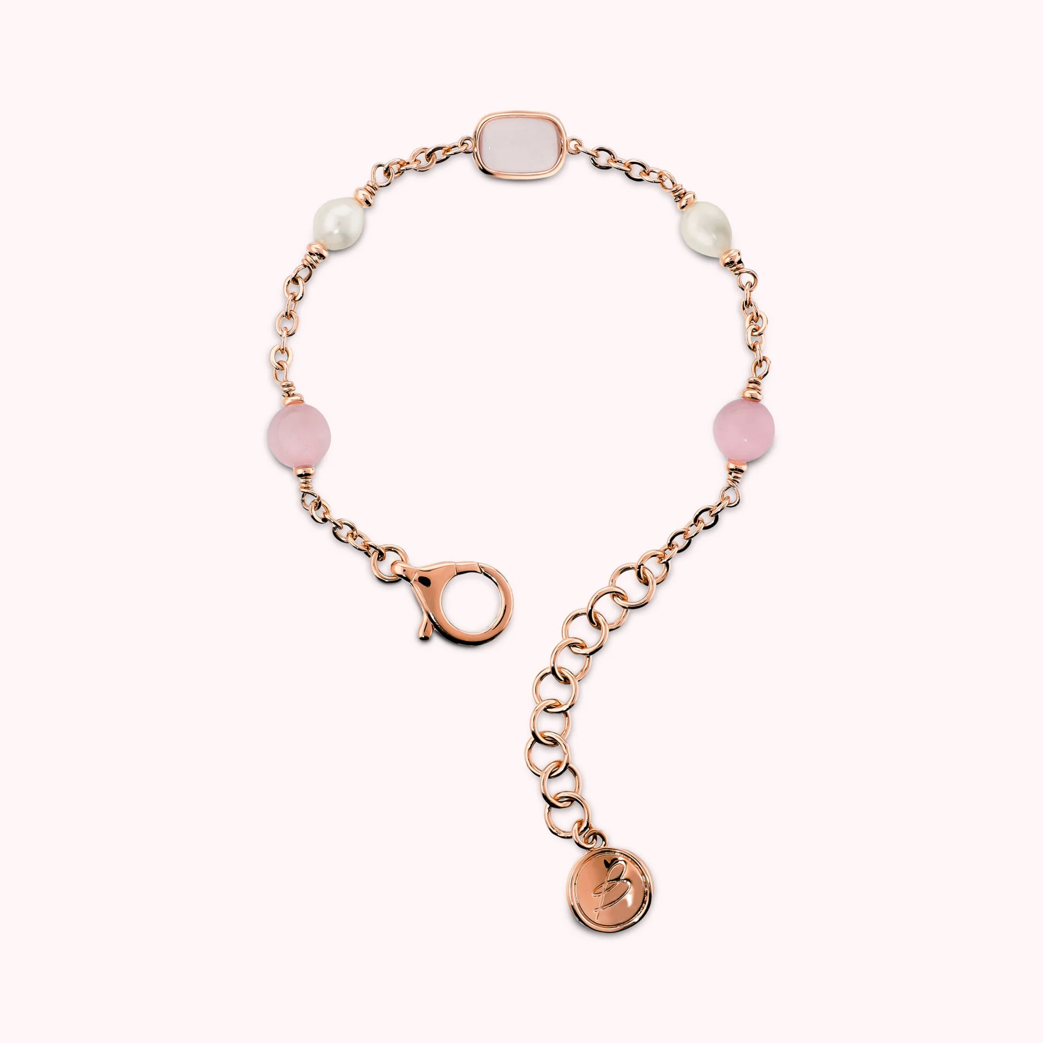 Bracciale con Pietre Effetto Occhio di Gatto e Perle d'Acqua Dolce