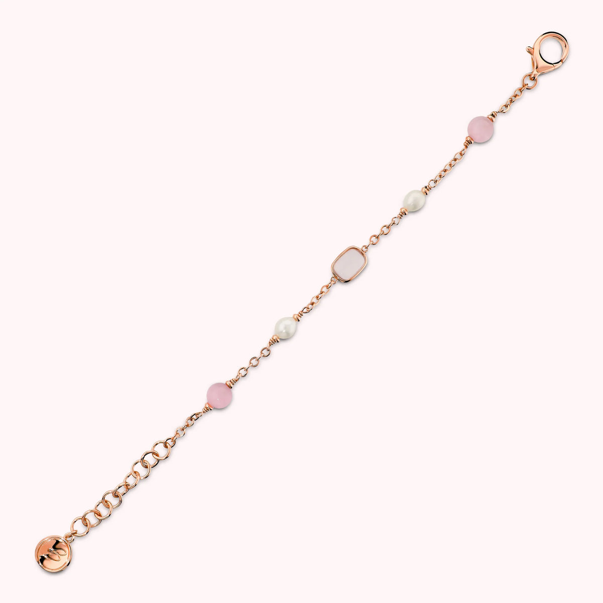 Bracelet with Cat's Eye Effect Stones and Freshwater Pearls