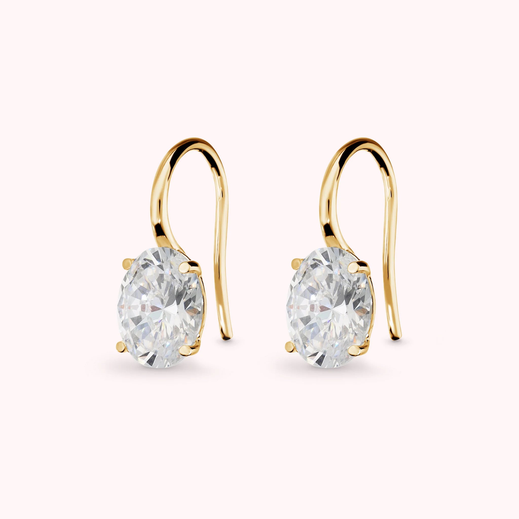 Boucles d'Oreilles Pendantes Attimi di Luce avec Zirconium Cubique Blancs Ovales