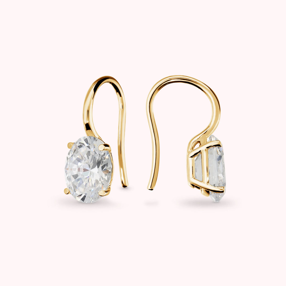 Hängende Ohrringe Attimi di Luce mit weißen ovalen Cubic Zirconia