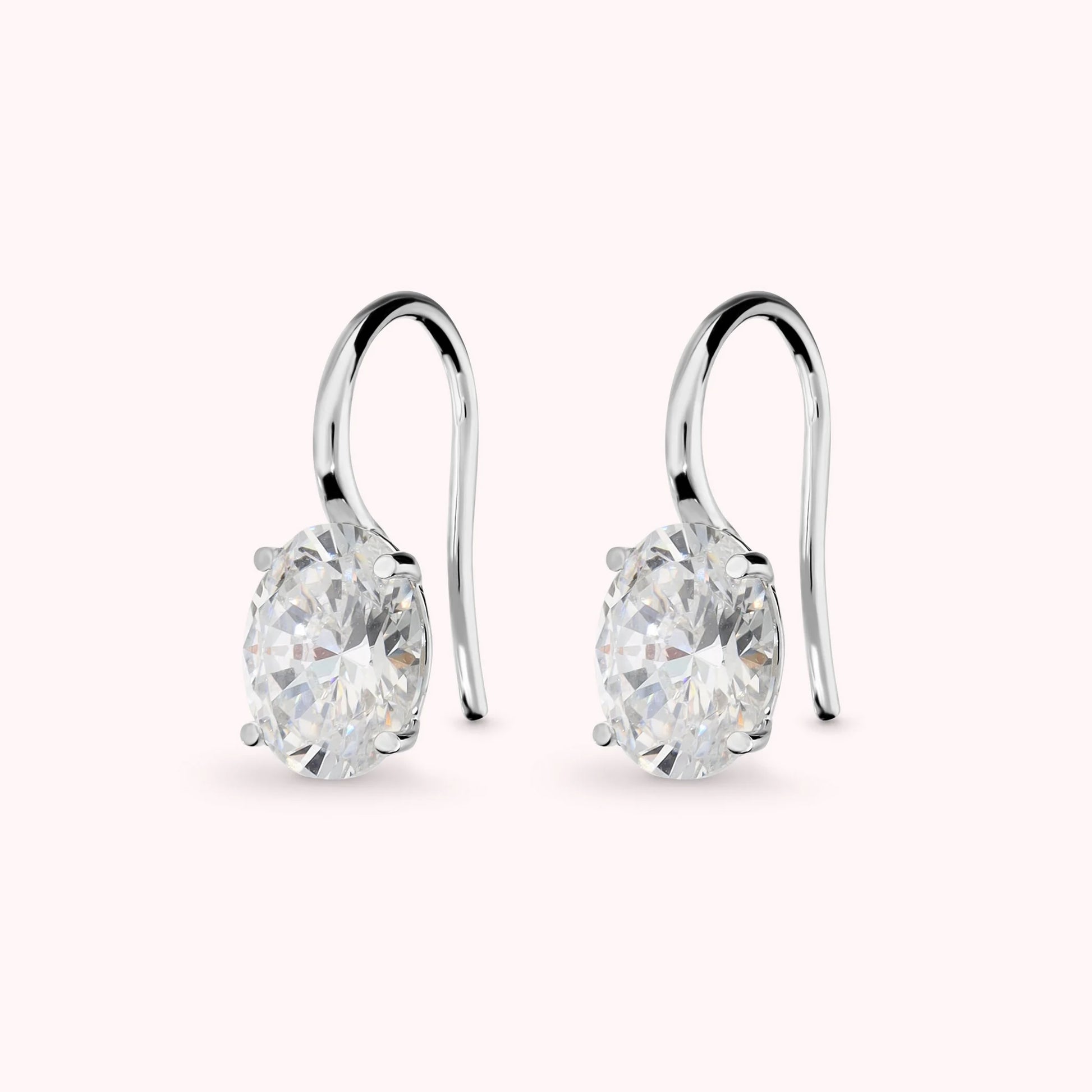 Orecchini Pendenti Attimi di Luce con Cubic Zirconia Bianche Ovali