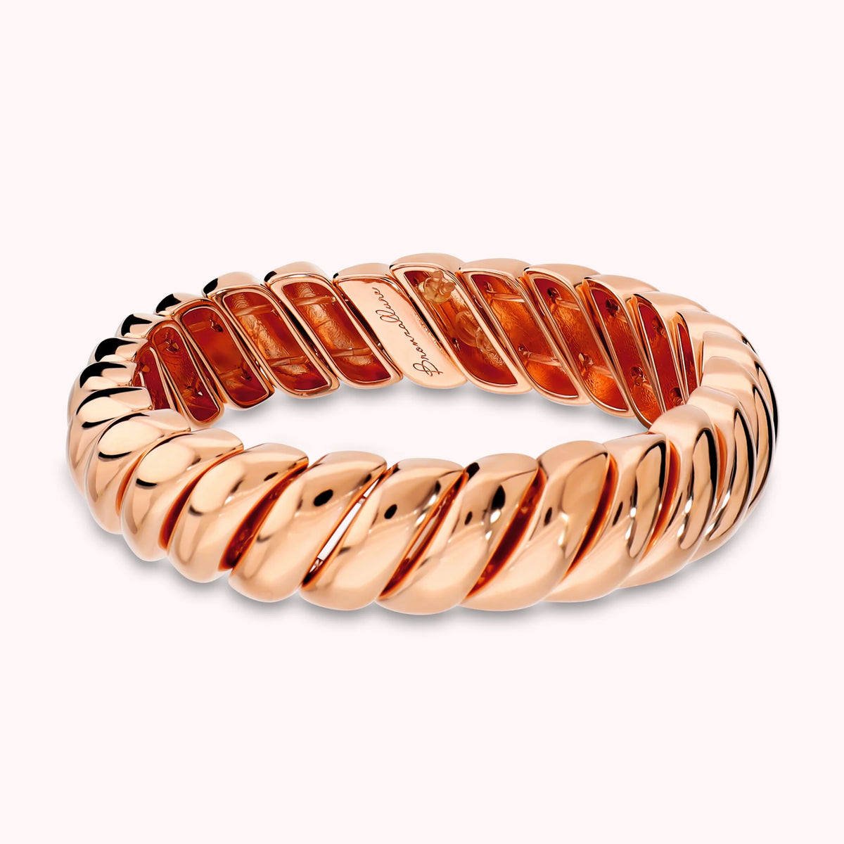 Stretch elastic bracelet with a tubogas design, 18Kt gold-plated