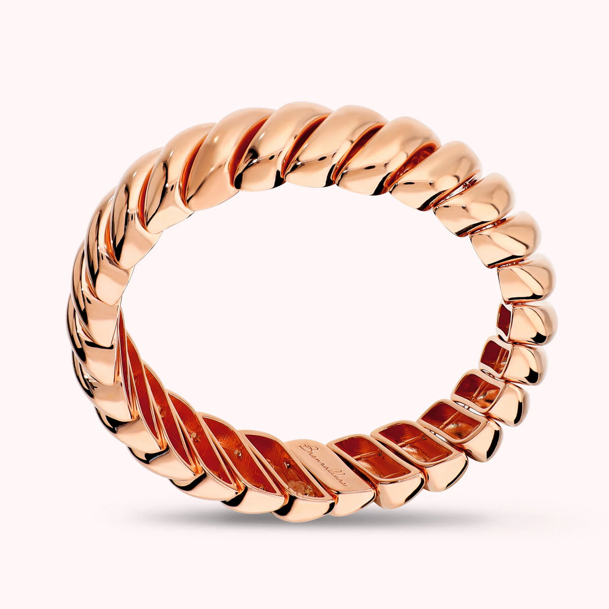 Stretch elastic bracelet with a tubogas design, 18Kt gold-plated