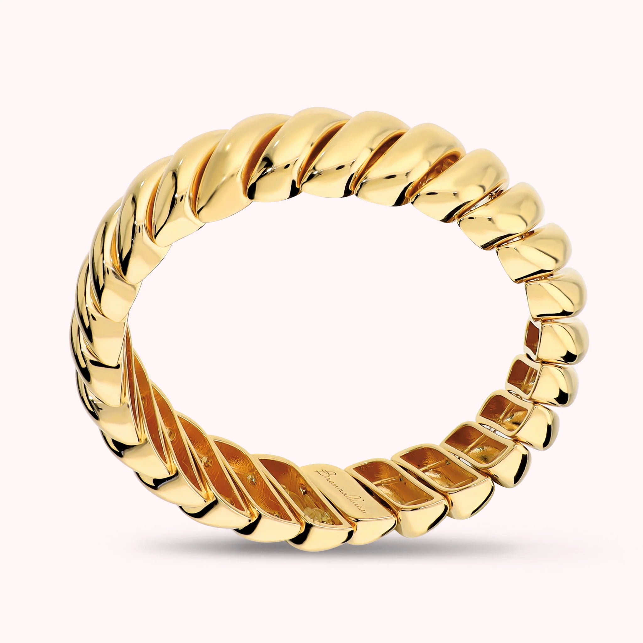 Stretch elastic bracelet with a tubogas design, 18Kt gold-plated