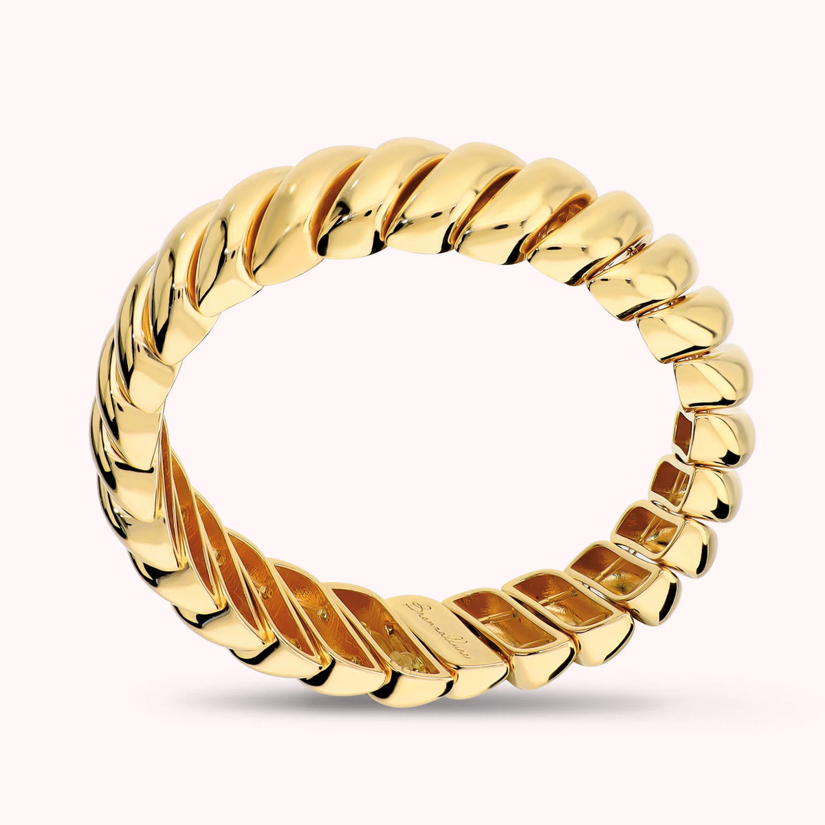 Stretch elastic bracelet with a tubogas design, 18Kt gold-plated