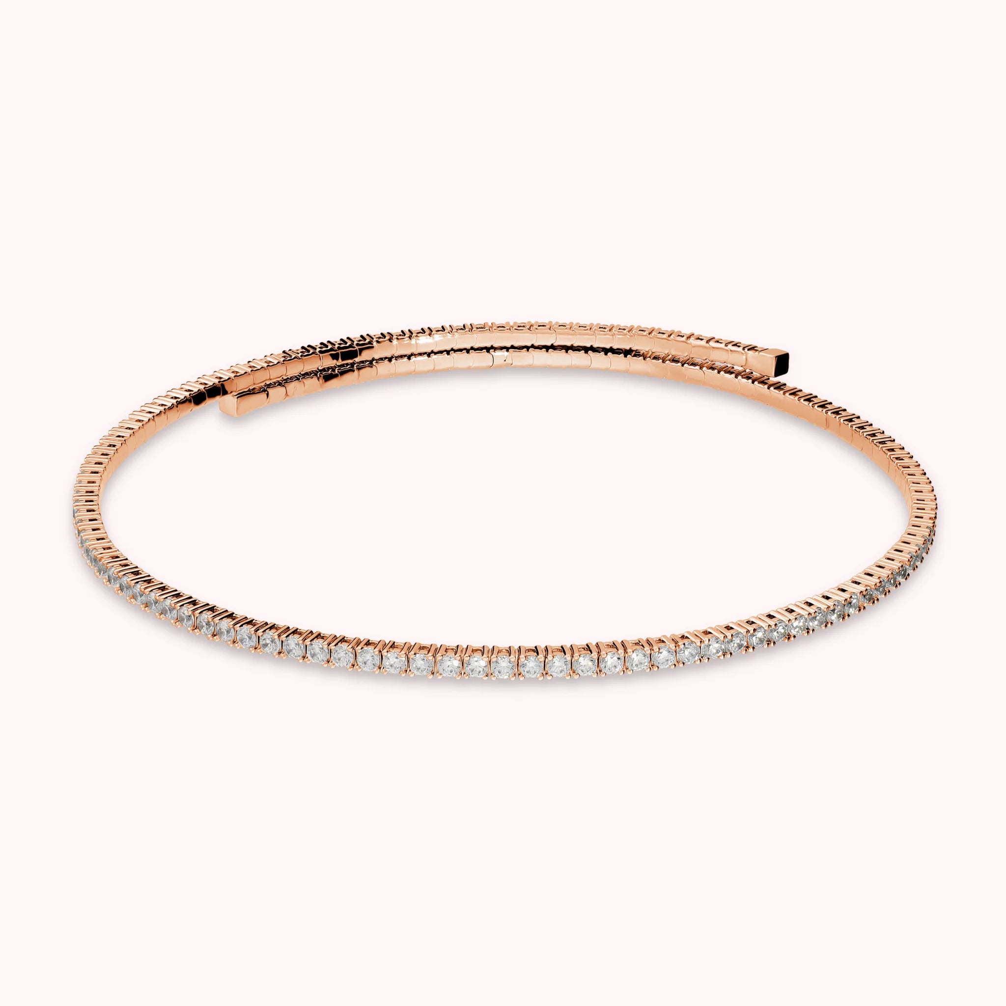 Memory-Tennis-Choker mit Zirkonia, 18-Karat-vergoldet