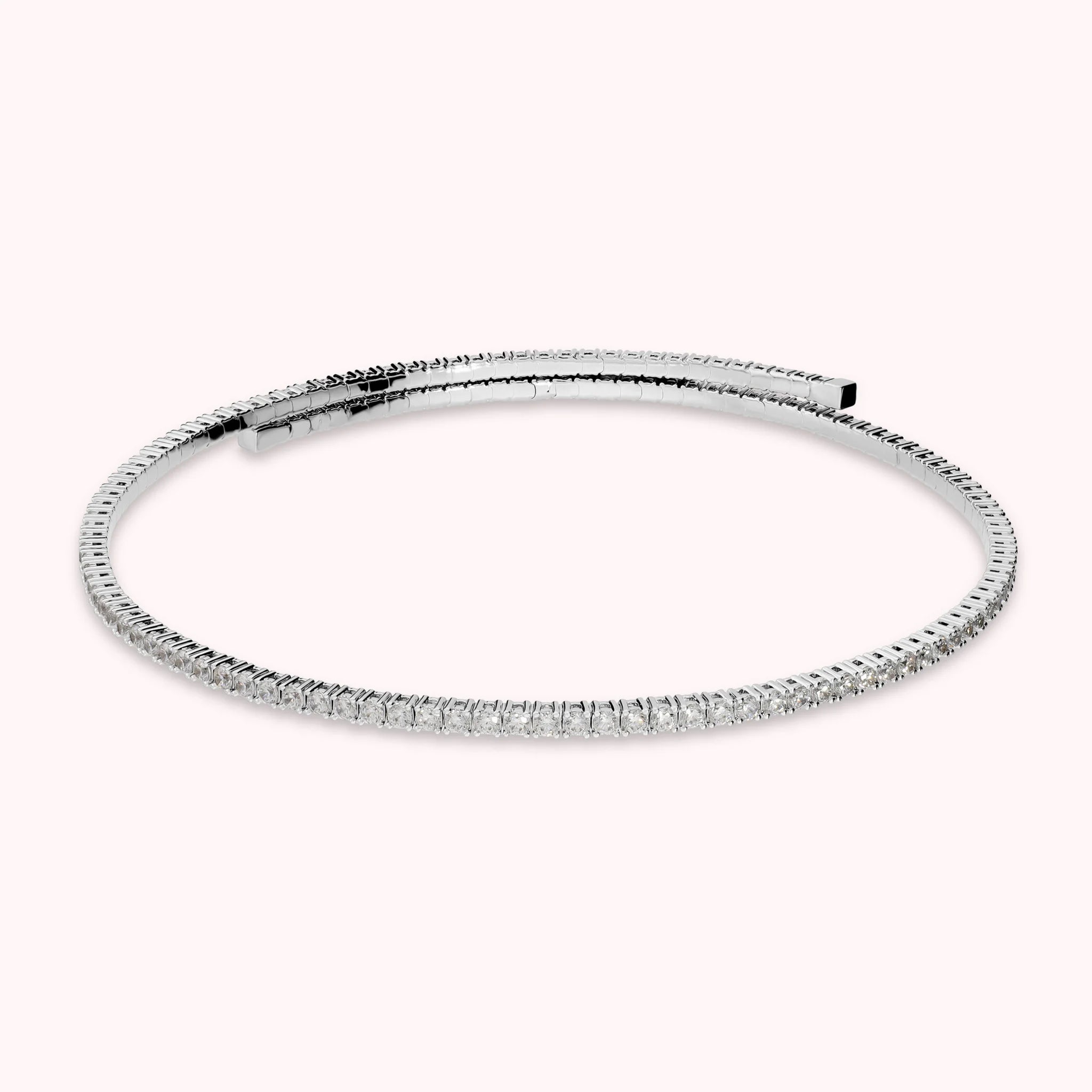Memory-Tennis-Choker mit Zirkonia, 18-Karat-vergoldet
