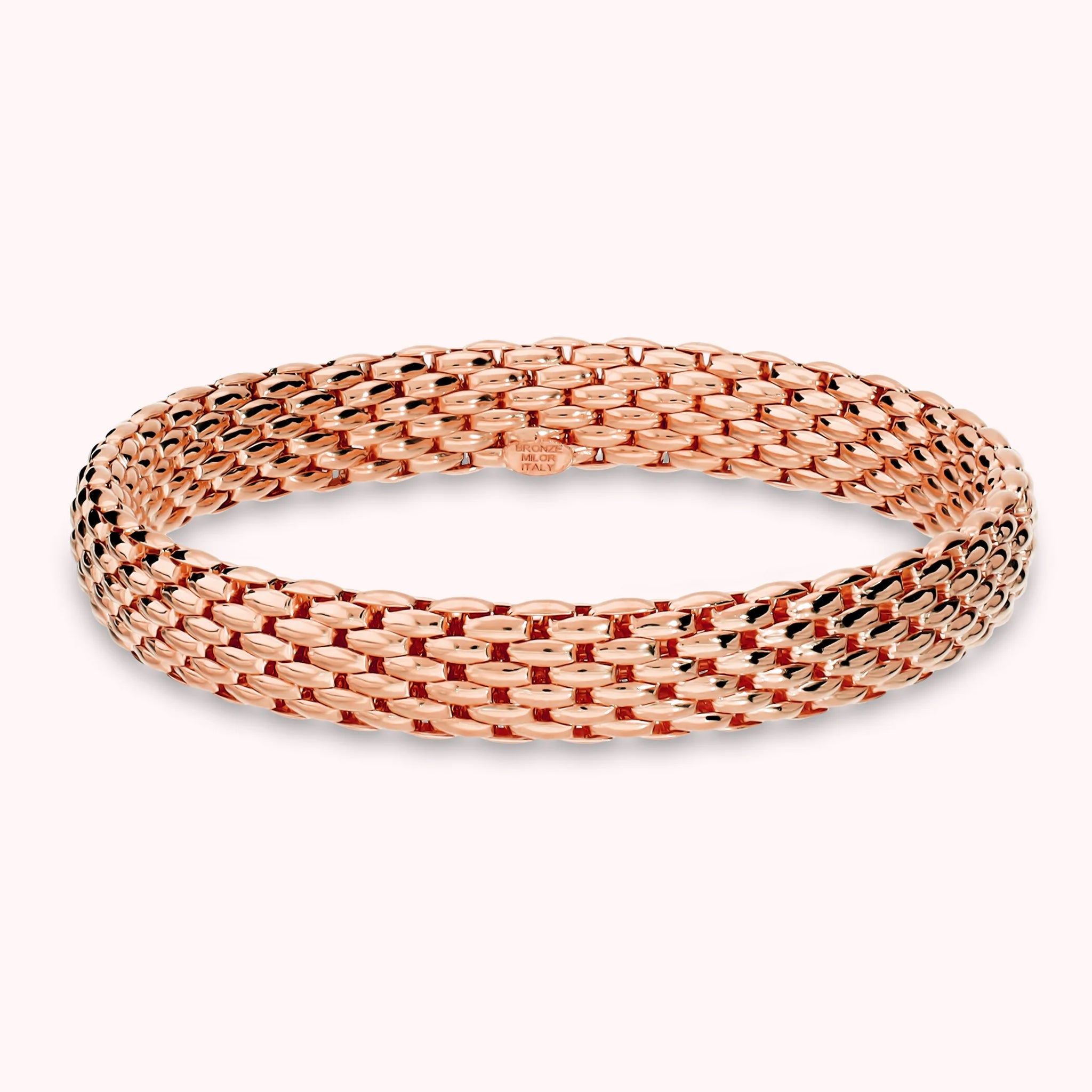 Elastisches röhrenförmiges Mesh-Armband, 18-Karat-vergoldet