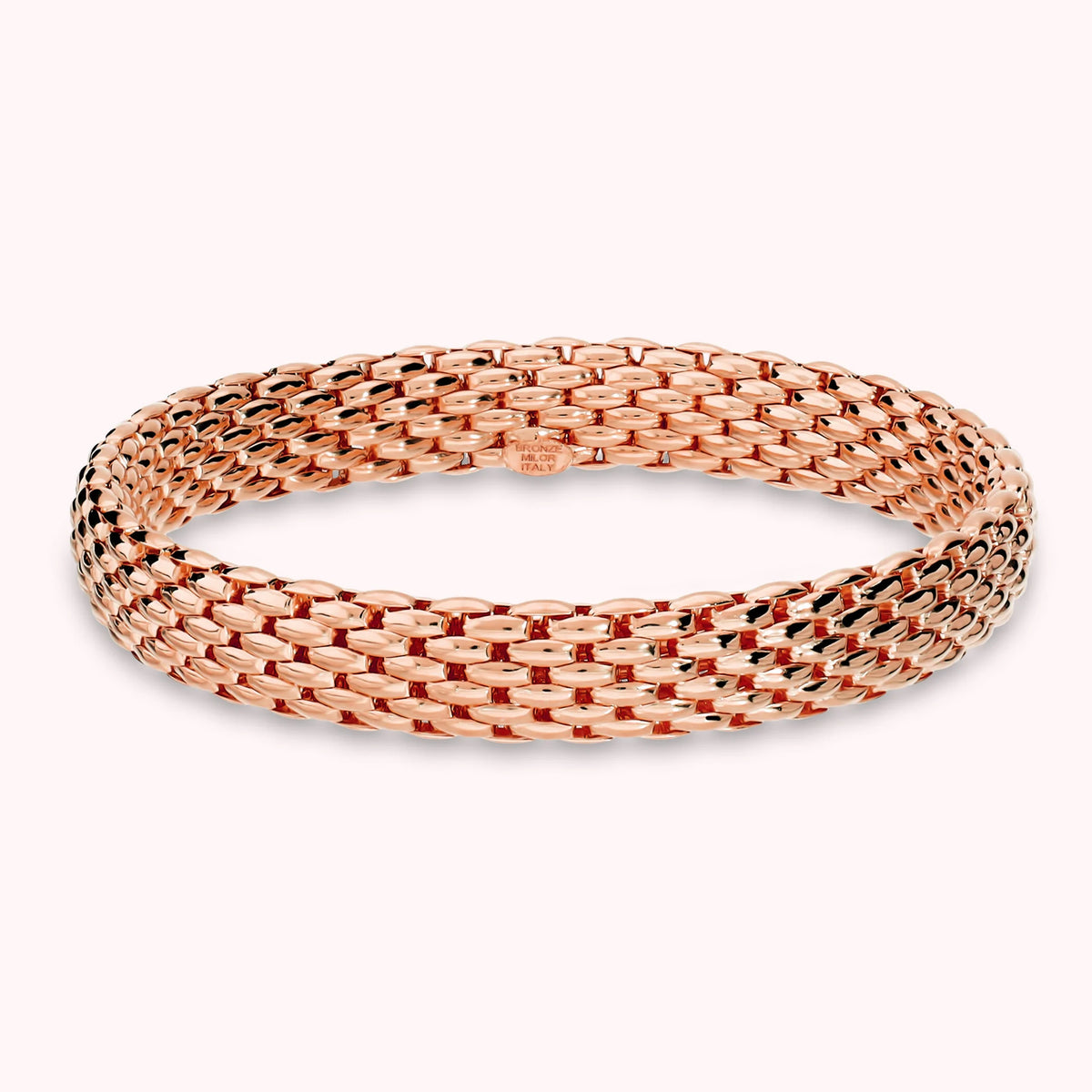 Elastisches röhrenförmiges Mesh-Armband, 18-Karat-vergoldet