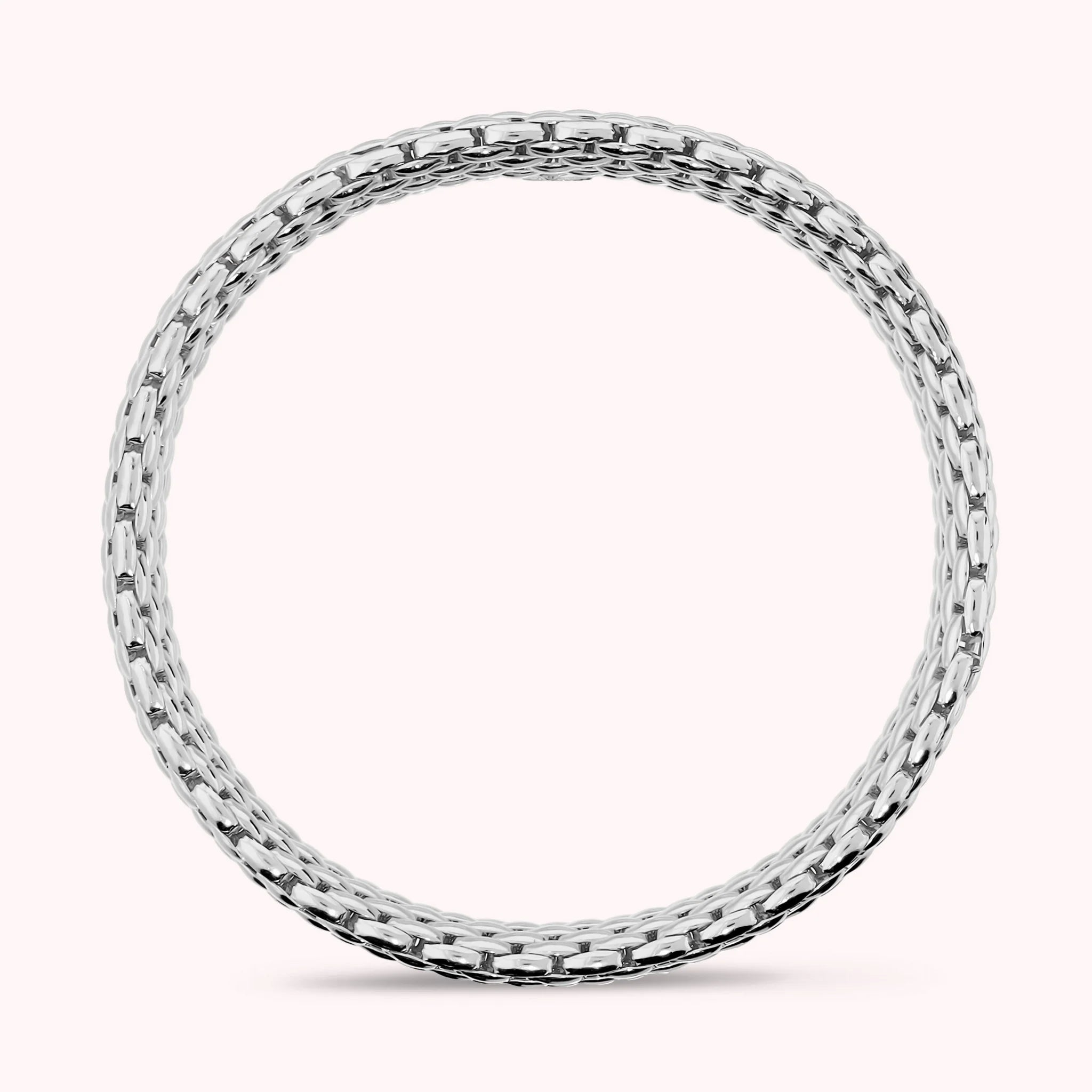 Tubular elastic mesh bracelet, 18Kt gold-plated