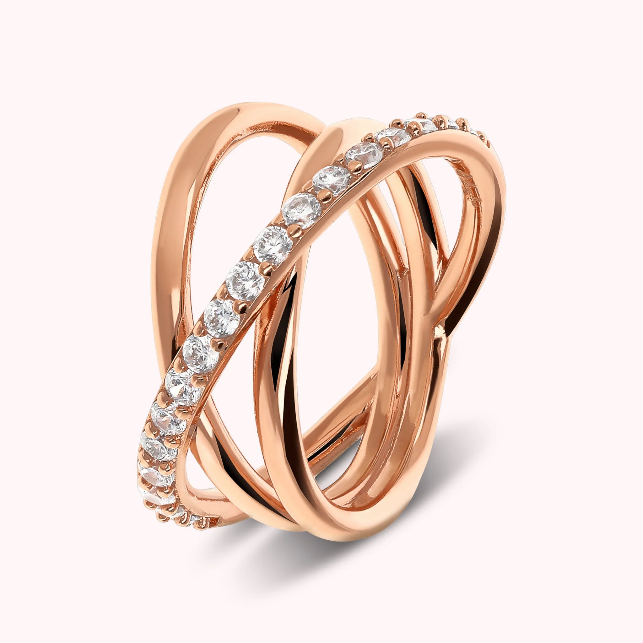 Anello Multifilo con Veretta in Cubic Zirconia