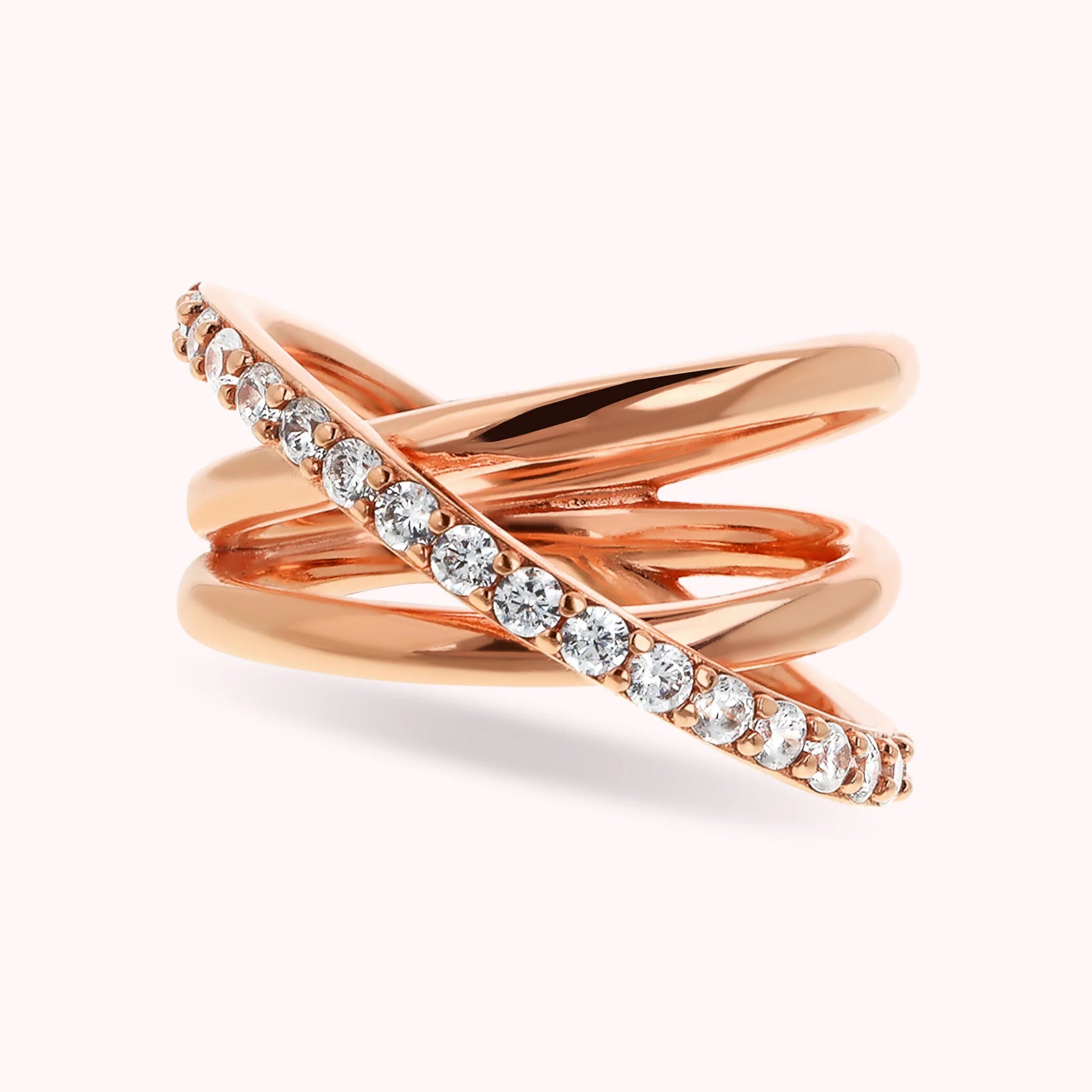 Anello Multifilo con Veretta in Cubic Zirconia