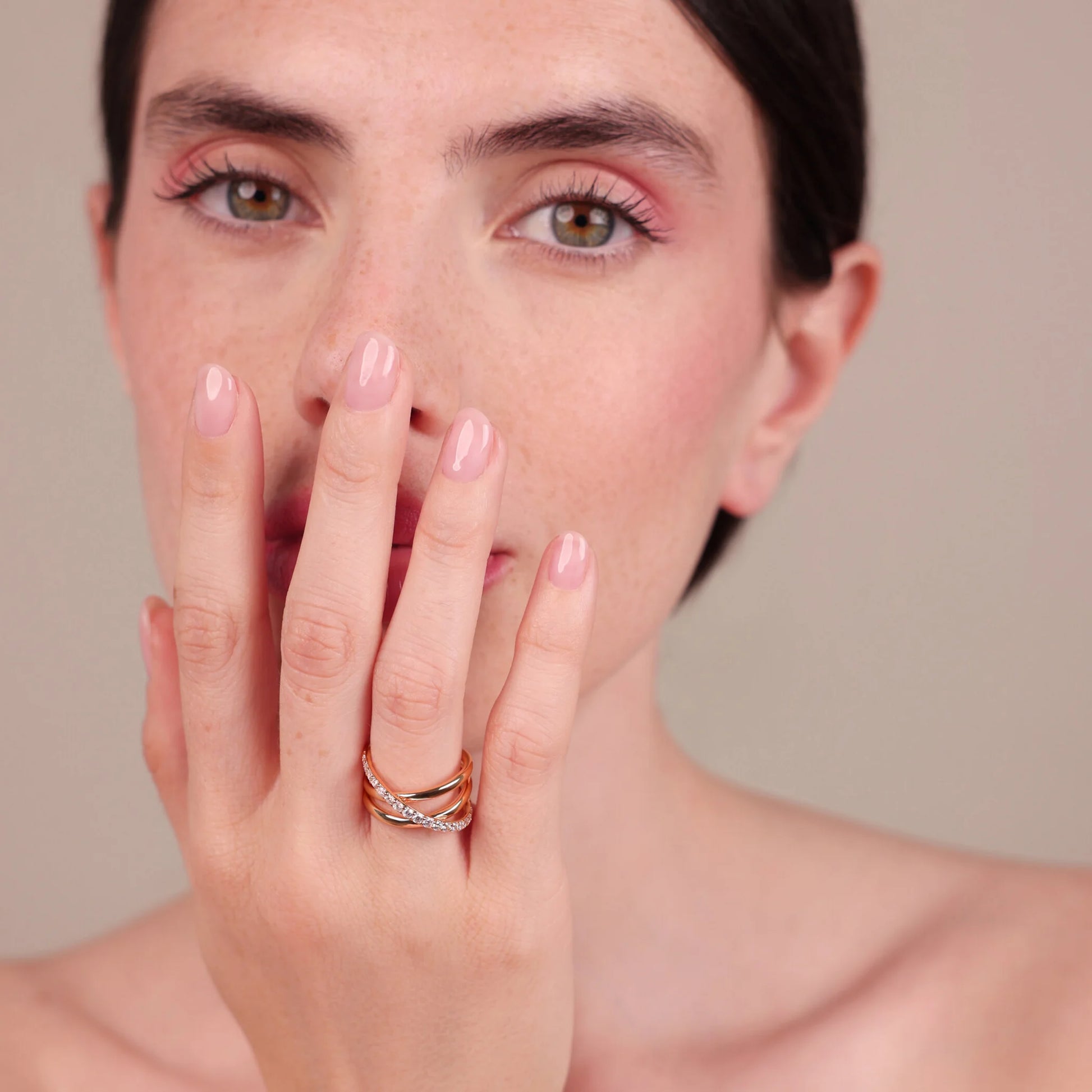 Bague Multi-fils avec Anneau en Zircon Cubique