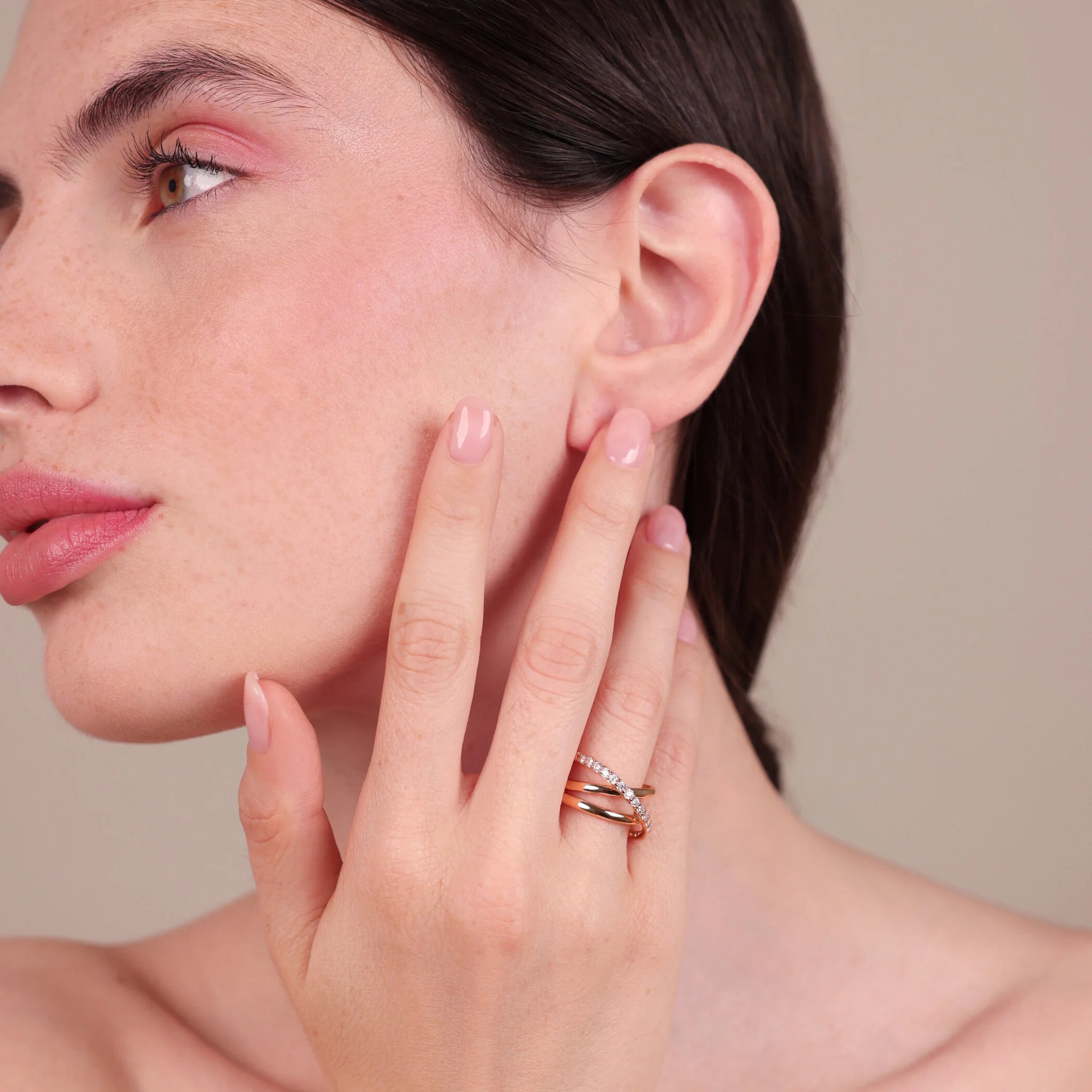 Anello Multifilo con Veretta in Cubic Zirconia