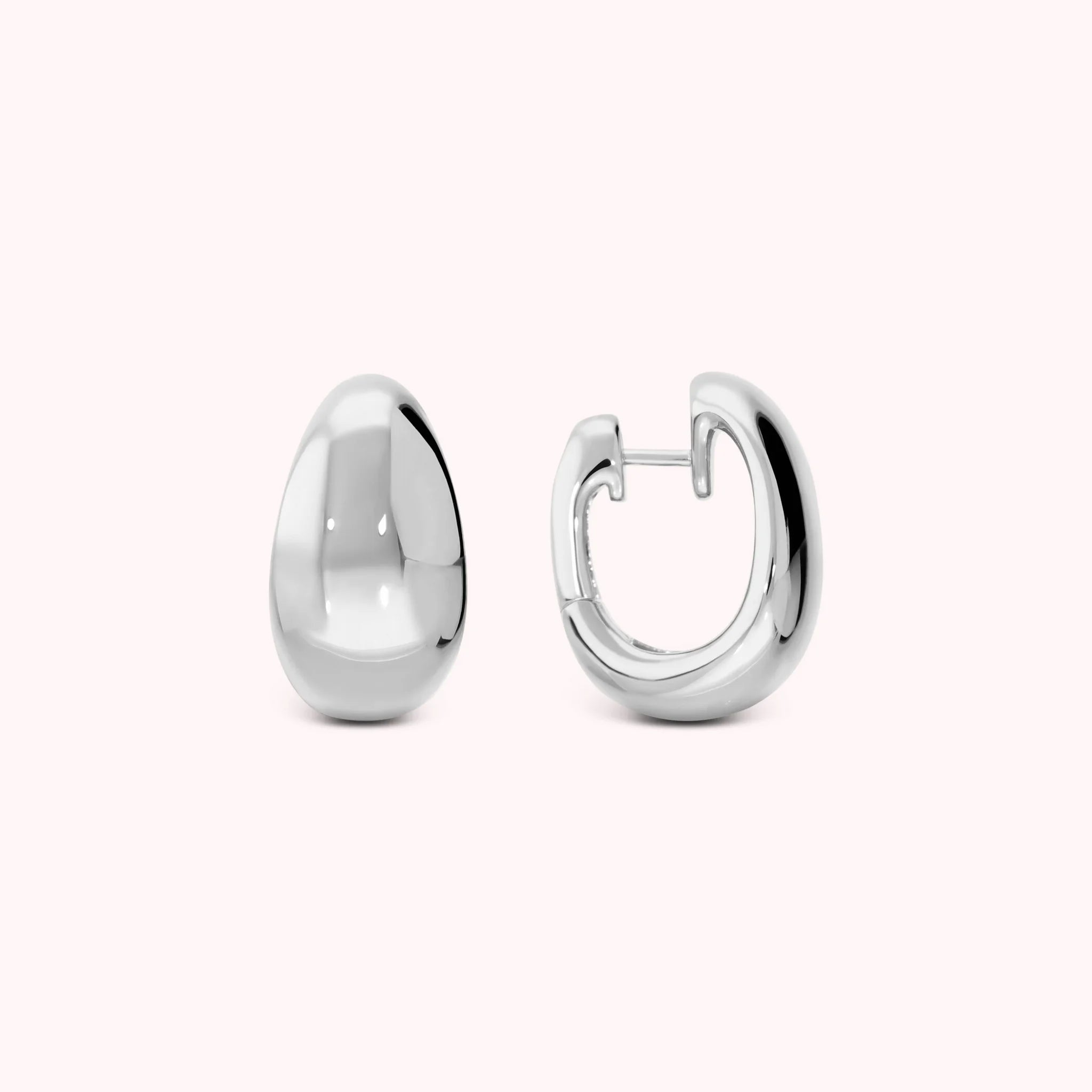 Glossy Drop Hoop Earrings