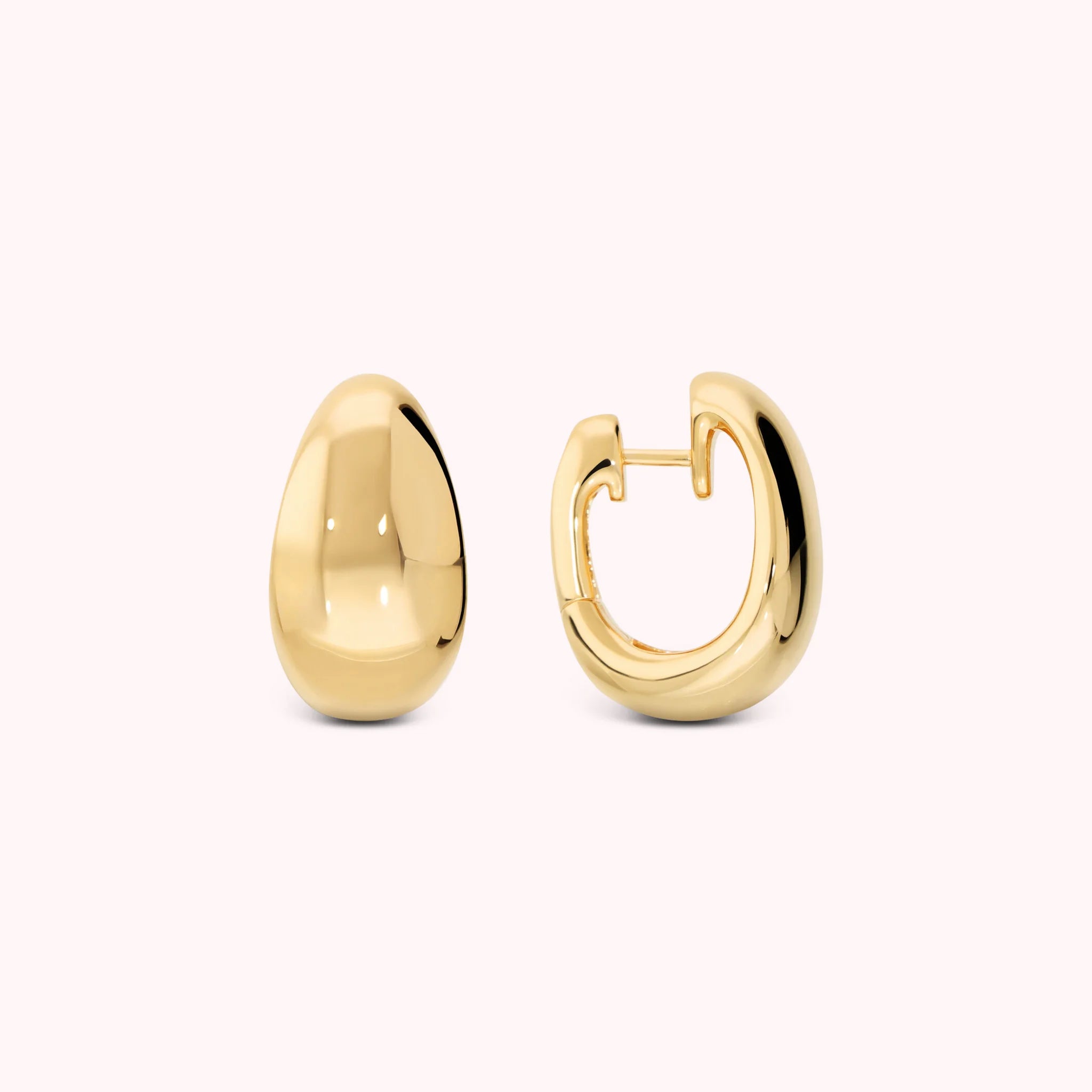 Glossy Drop Hoop Earrings