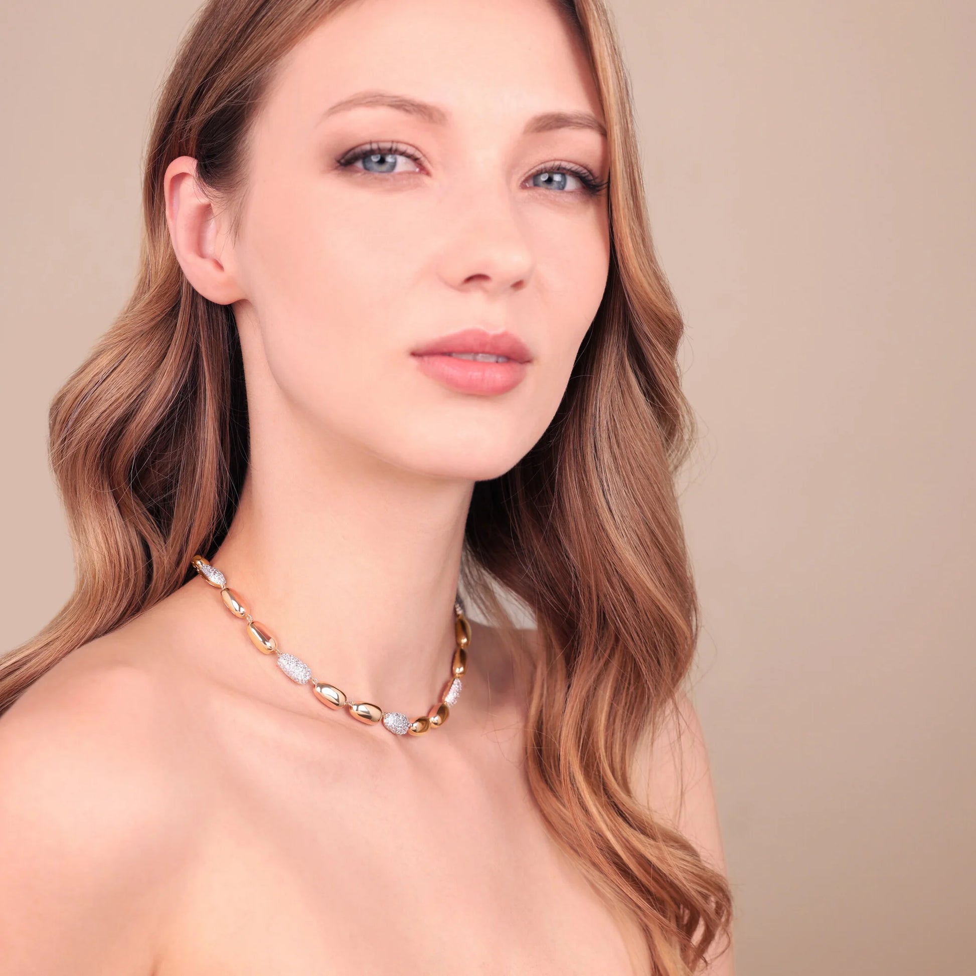 Collier Pepita Ras du Cou avec Pavé de Zircon Cubique
