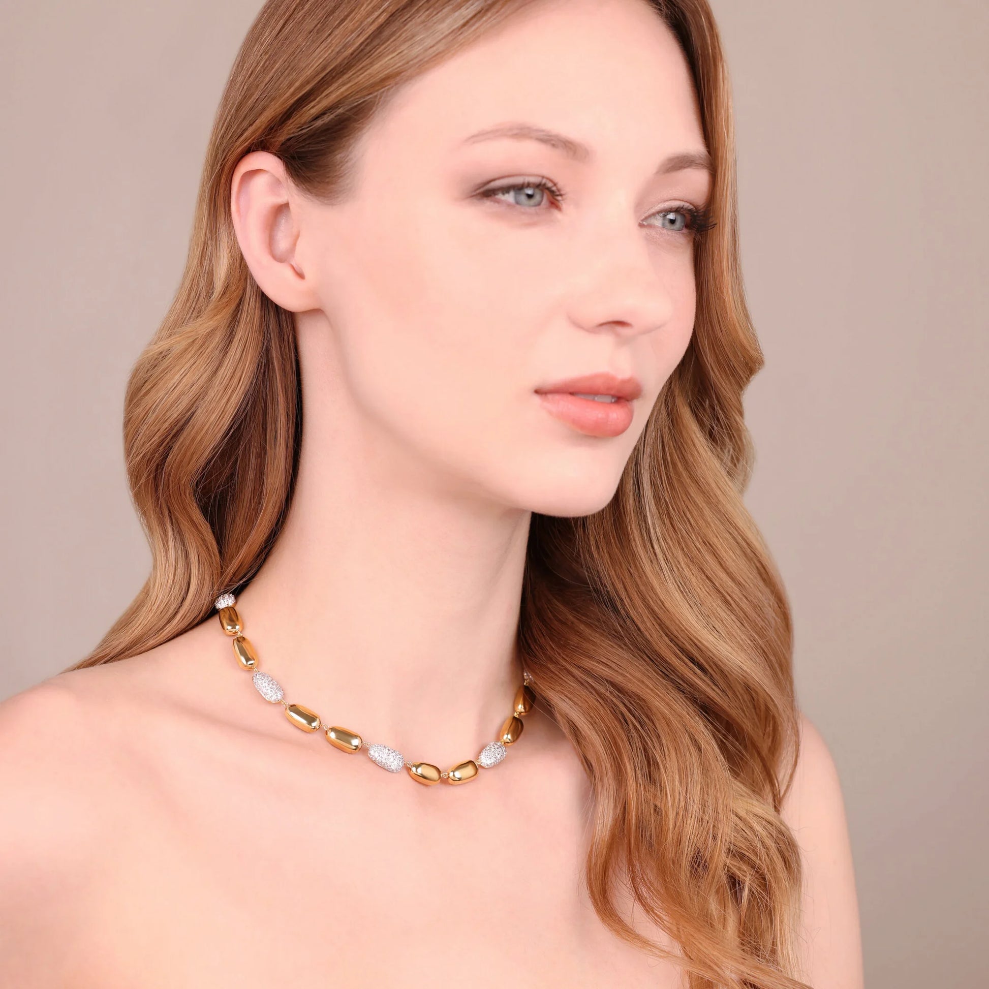 Collier Pepita Ras du Cou avec Pavé de Zircon Cubique