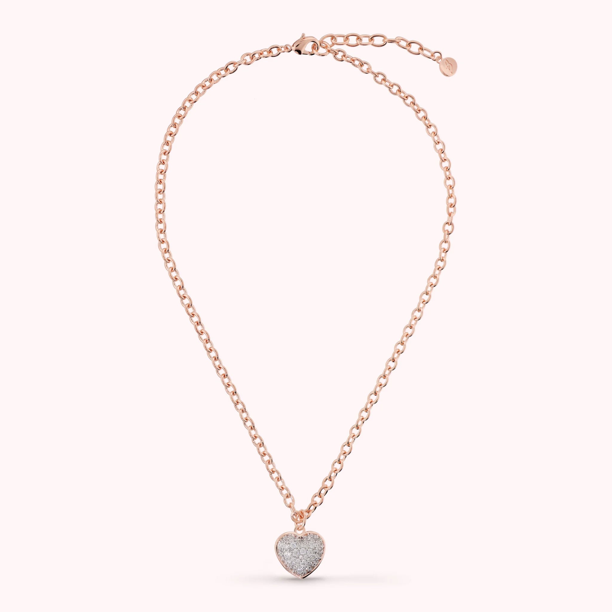 Collier pendentif cœur en pavé de zircone cubique