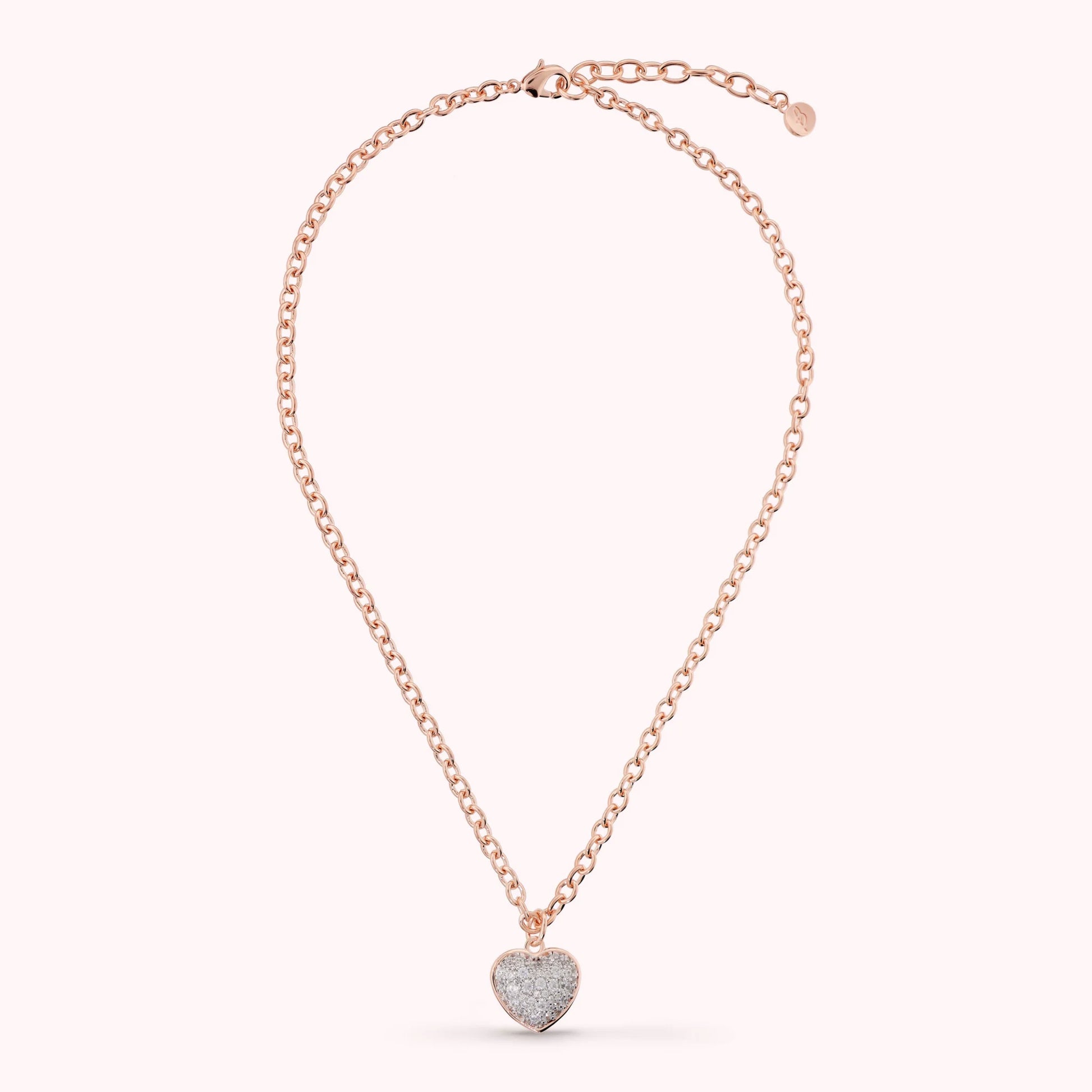 Halskette mit Herzanhänger in Pavé aus Zirkonia
