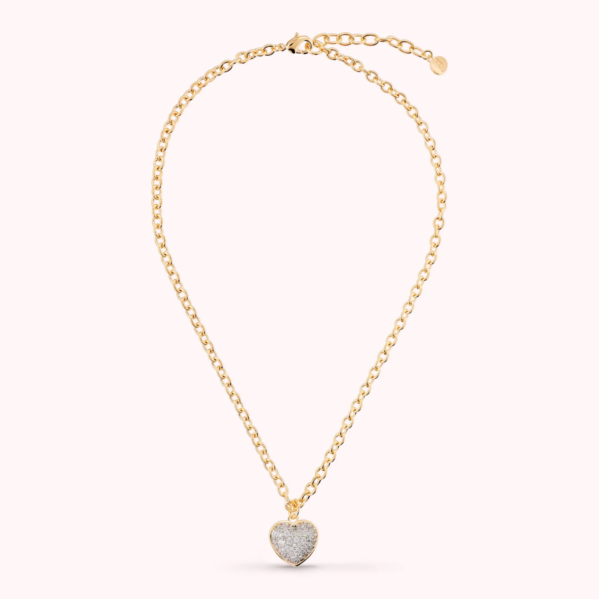 Collier pendentif cœur en pavé de zircone cubique