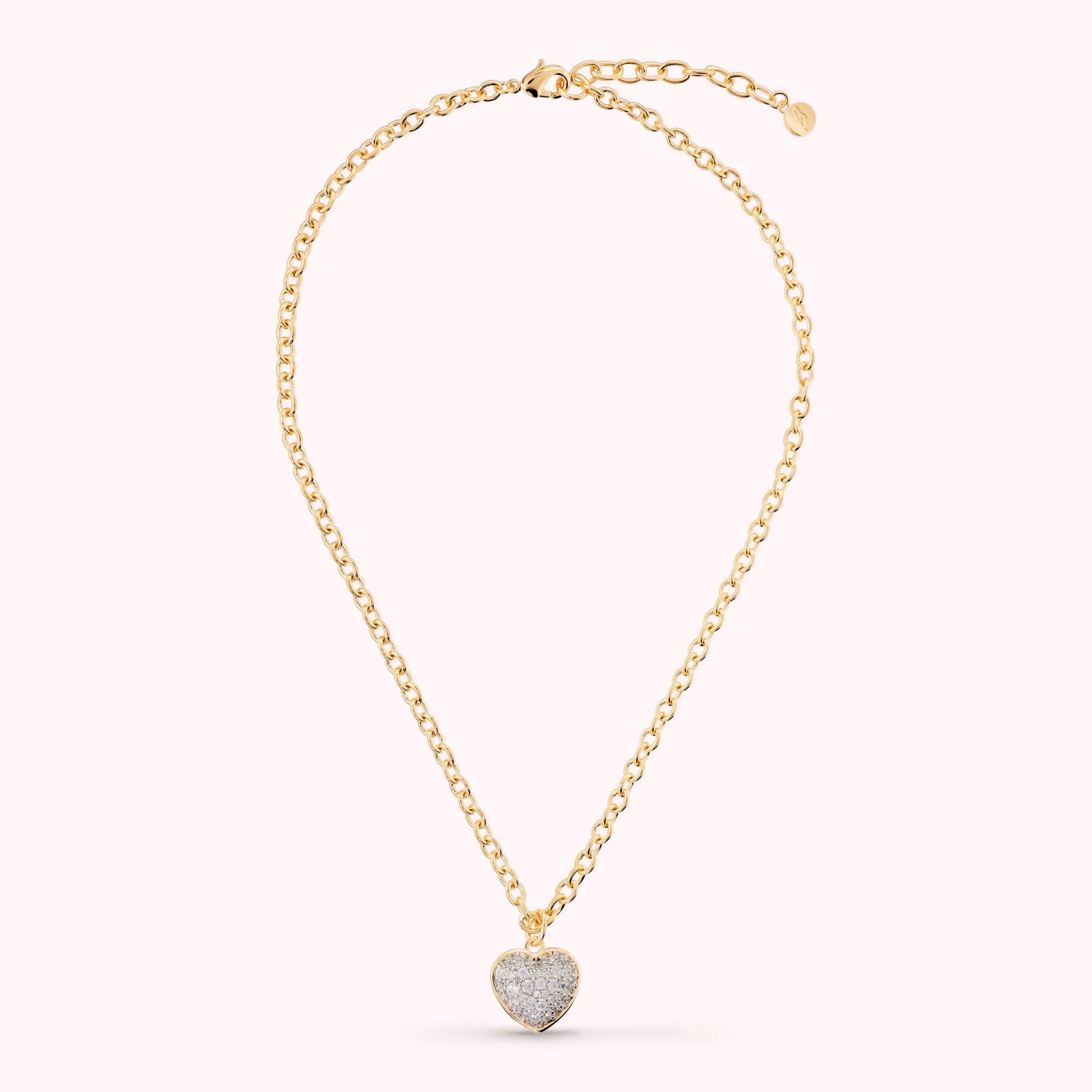 Halskette mit Herzanhänger in Pavé aus Zirkonia