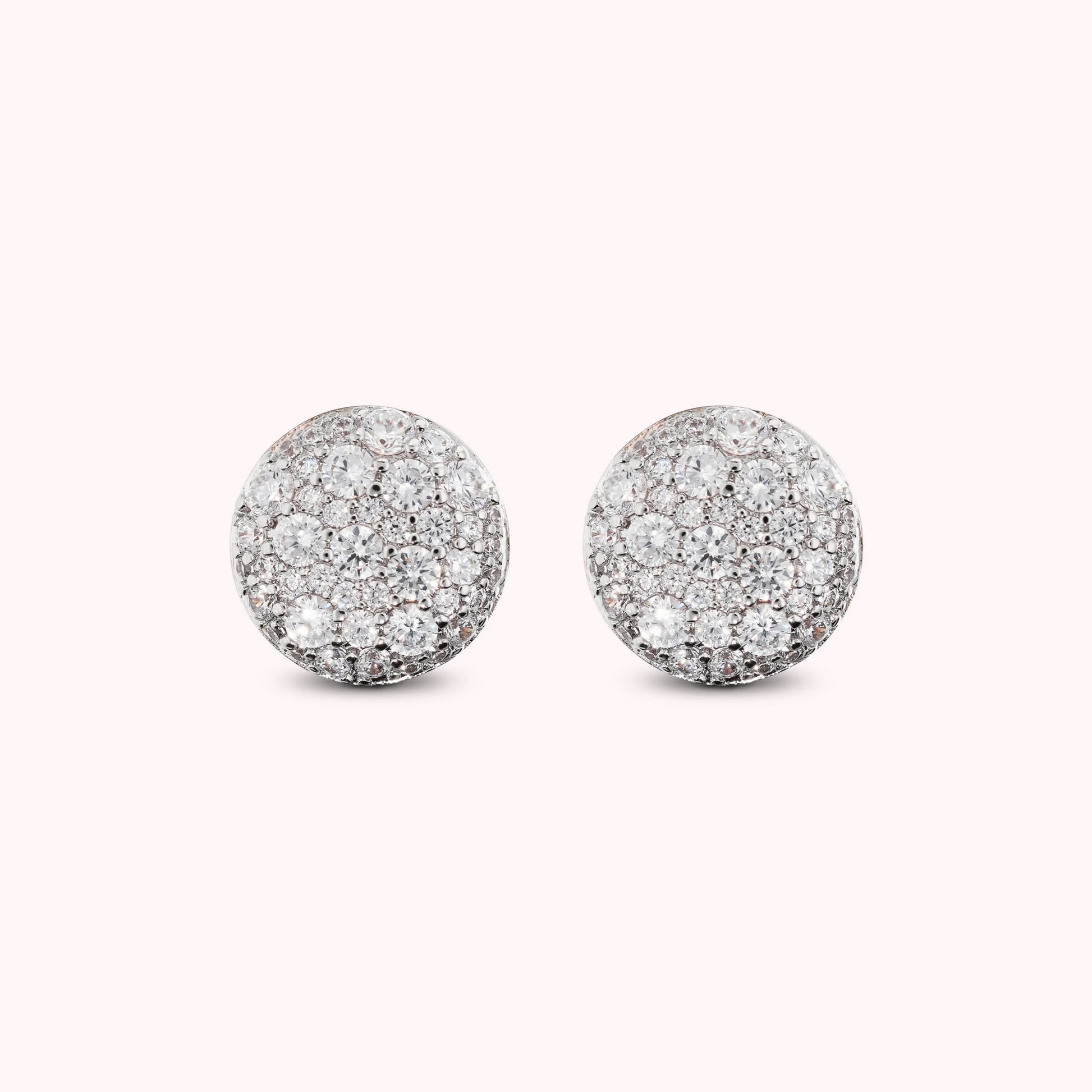 Orecchini a Bottone con Pavé di Cubic Zirconia