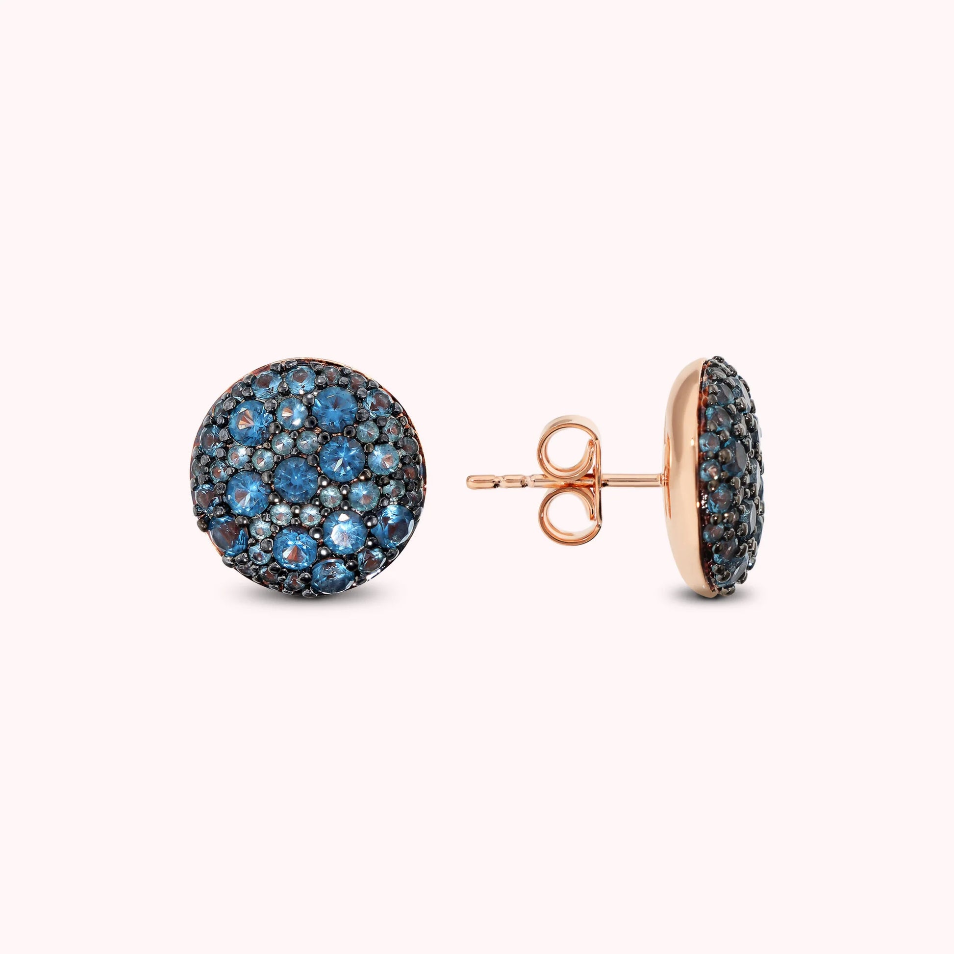 Orecchini a Bottone con Pavé di Cubic Zirconia