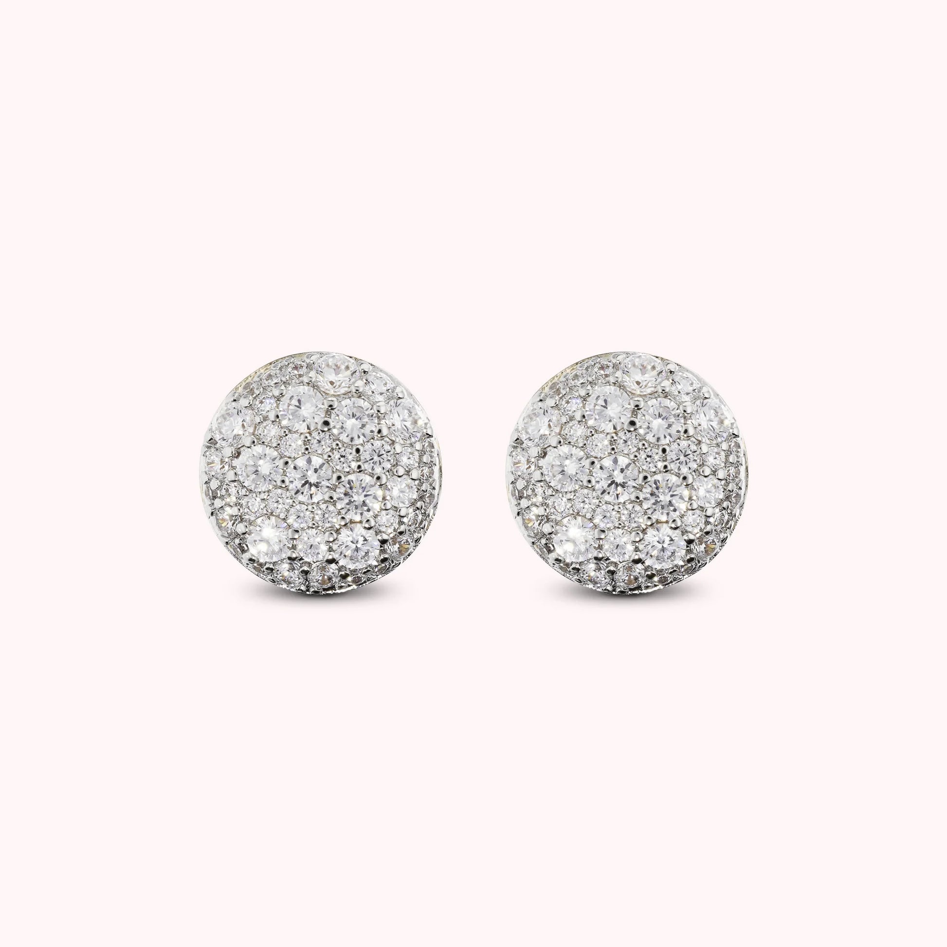 Orecchini a Bottone con Pavé di Cubic Zirconia