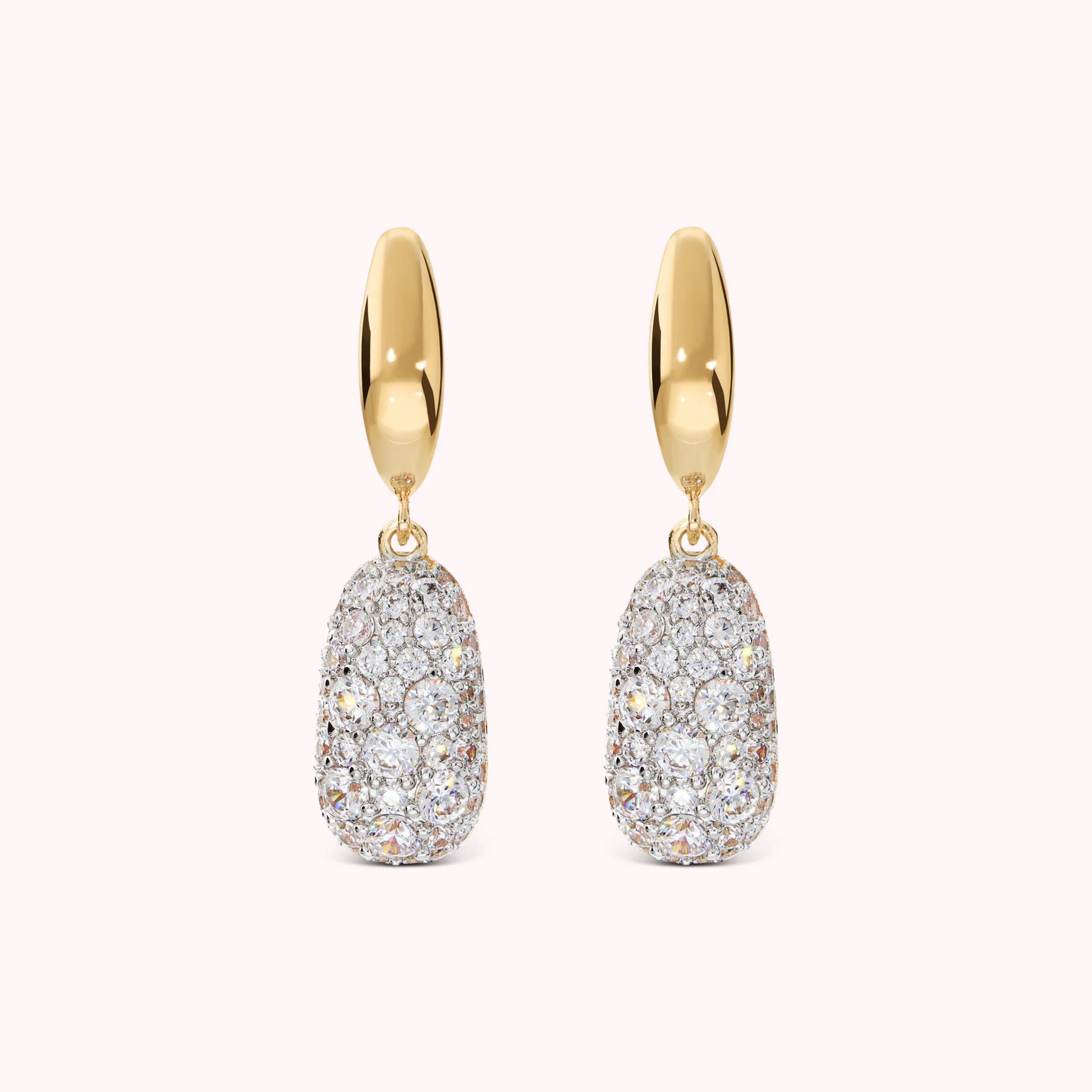Orecchini Pepita con Ciondolo in Pavé di Cubic Zirconia