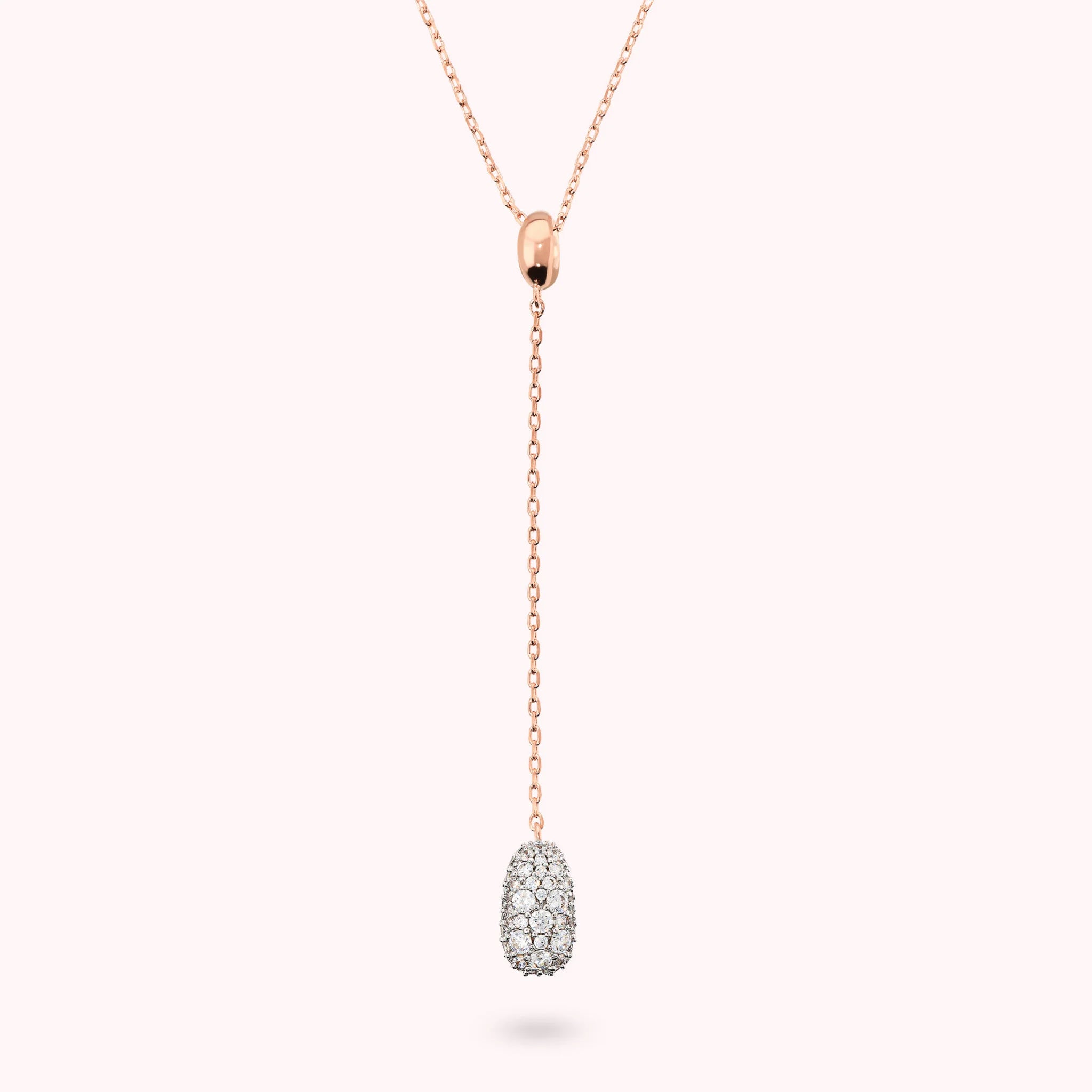 Pepita Tie Necklace with Cubic Zirconia Pavé