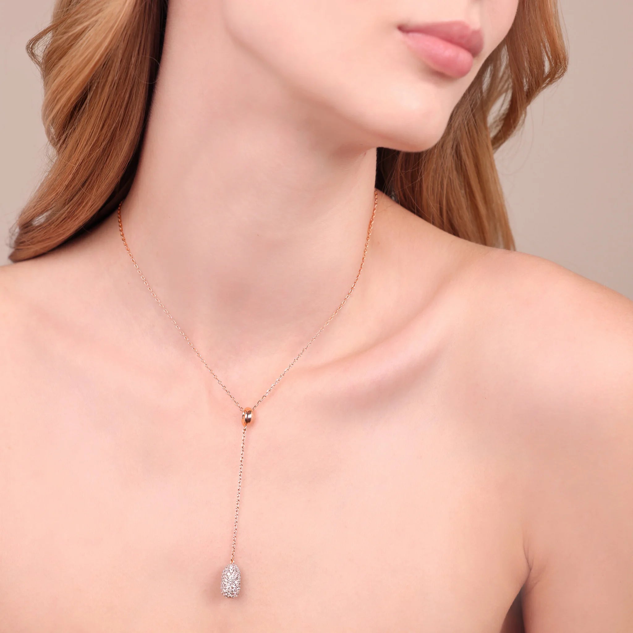 Collana Pepita a Cravatta con Pavé di Cubic Zirconia