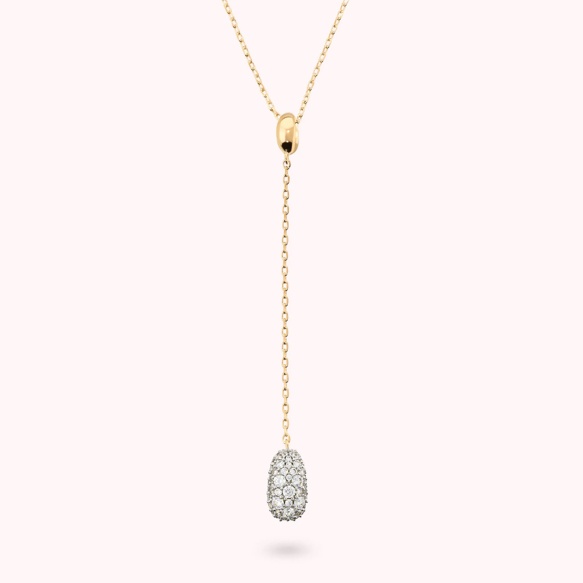 Pepita Tie Necklace with Cubic Zirconia Pavé