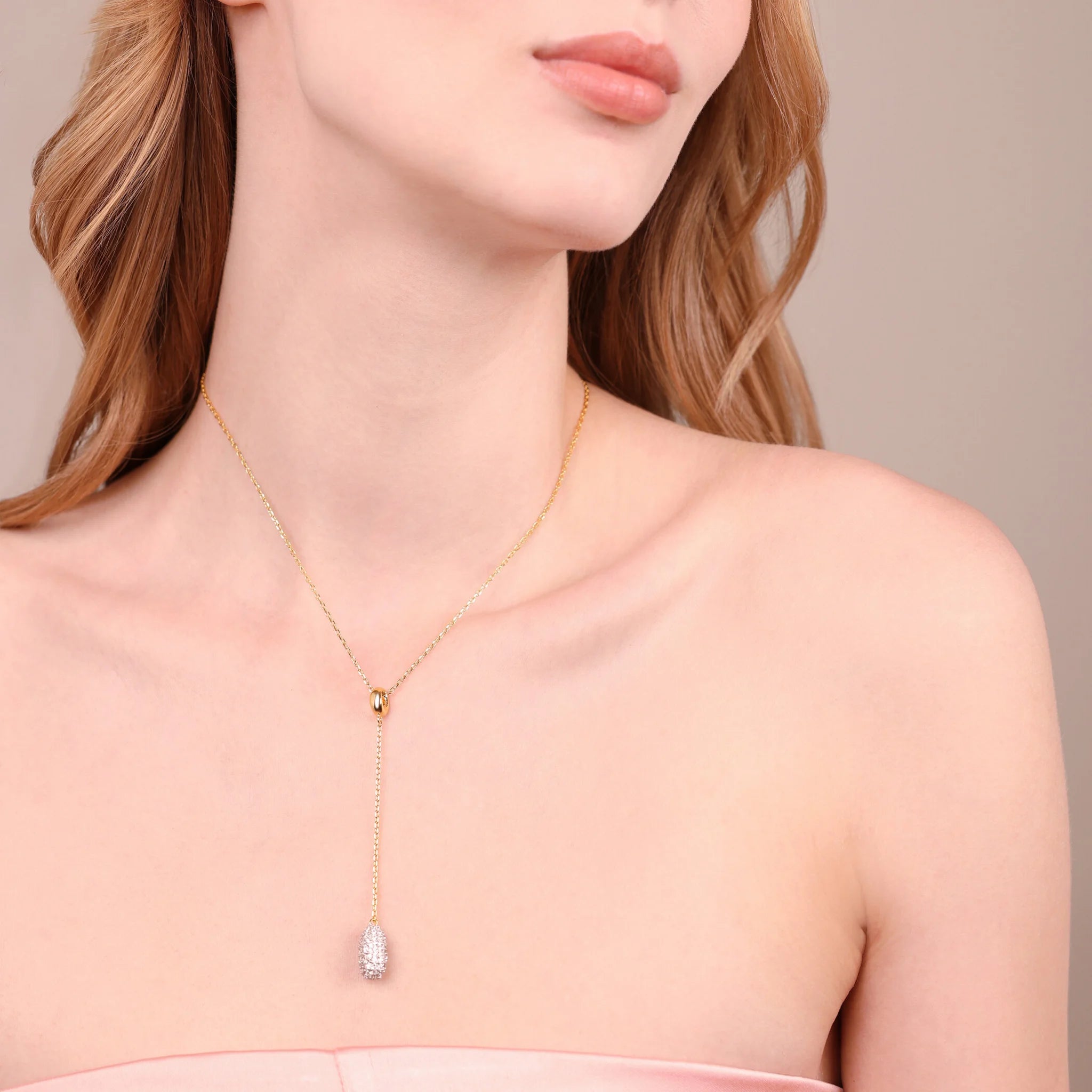 Collana Pepita a Cravatta con Pavé di Cubic Zirconia