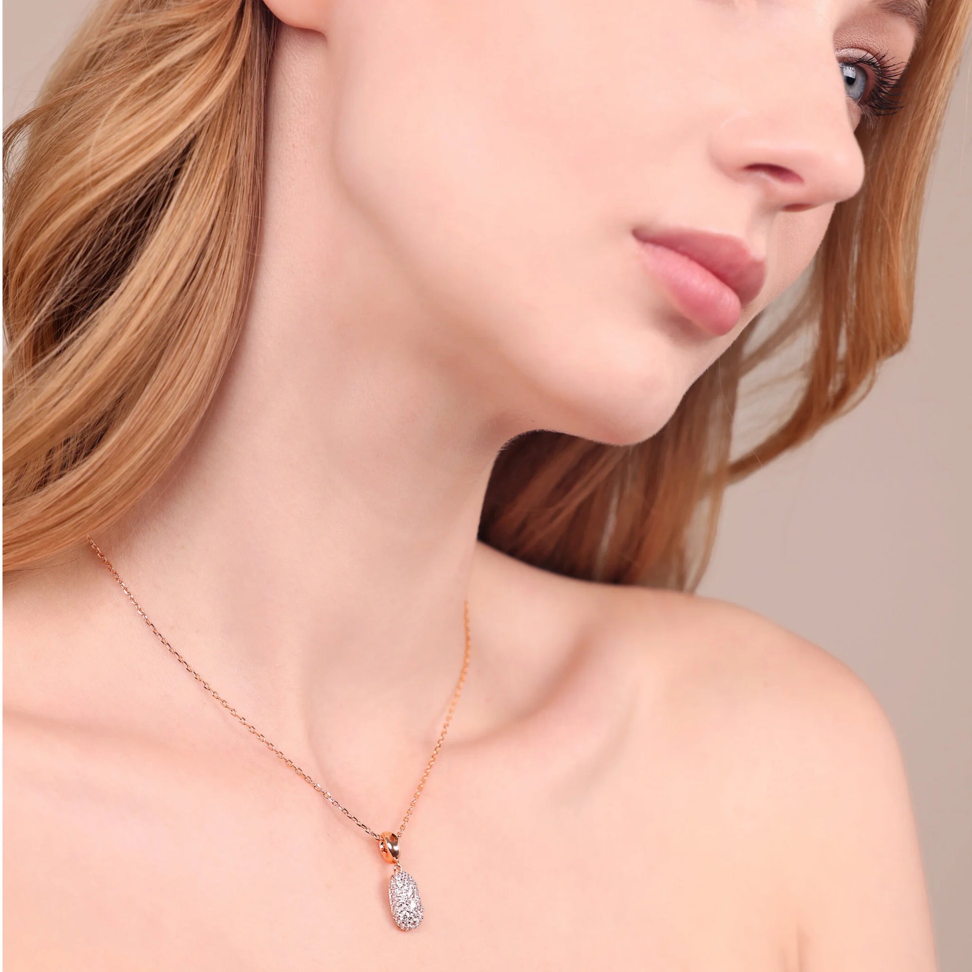 Pepita Necklace with Cubic Zirconia Pavé Pendant