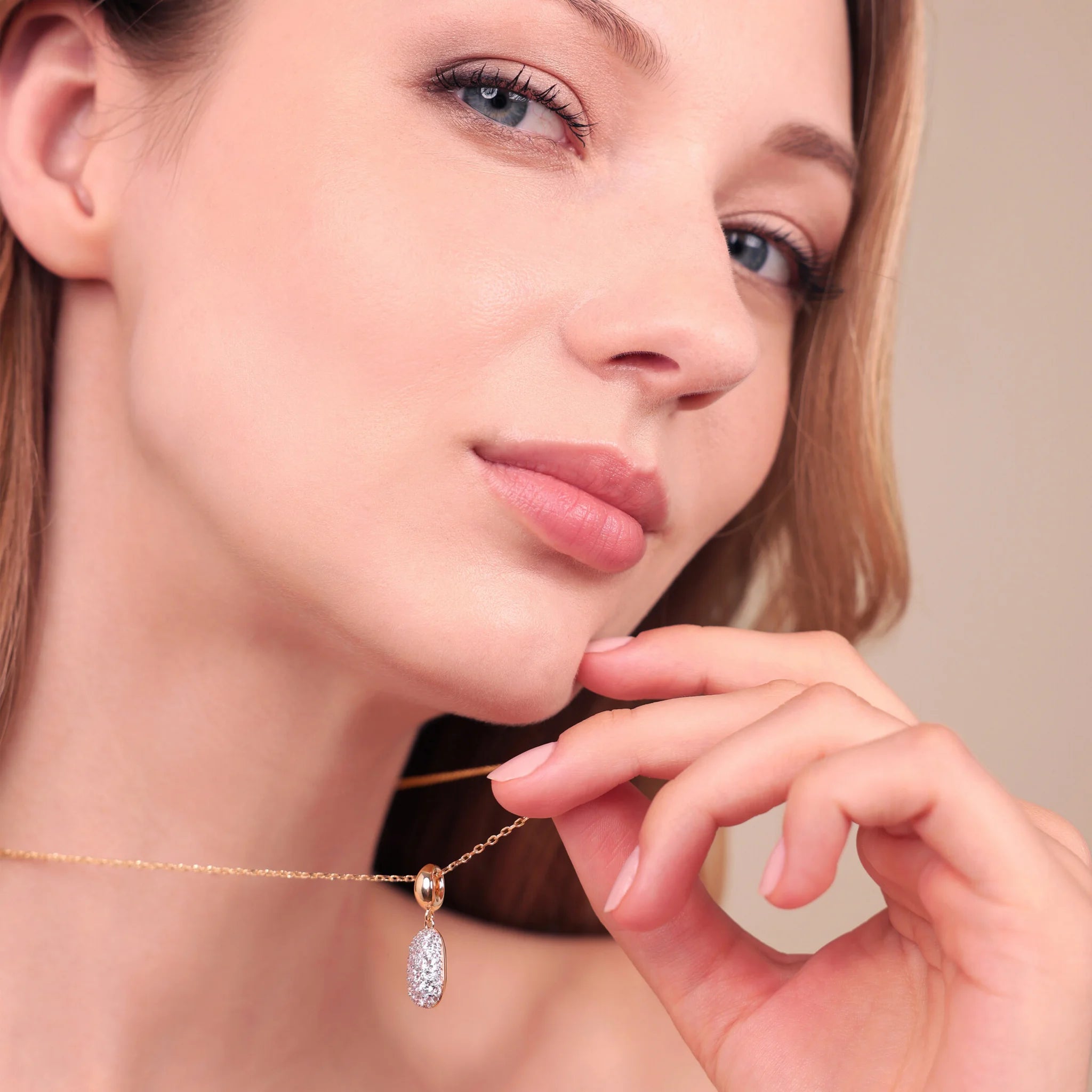 Pepita Necklace with Cubic Zirconia Pavé Pendant