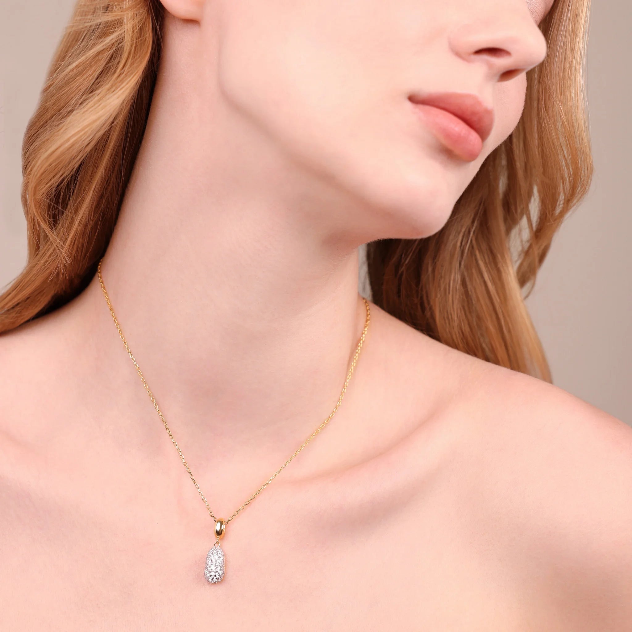 Pepita Necklace with Cubic Zirconia Pavé Pendant