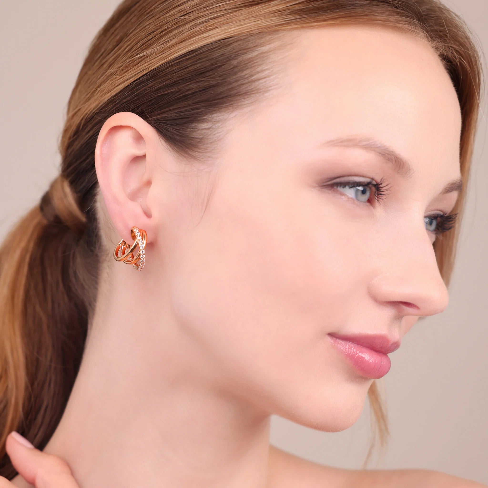 Orecchini Intreccio con Cubic Zirconia