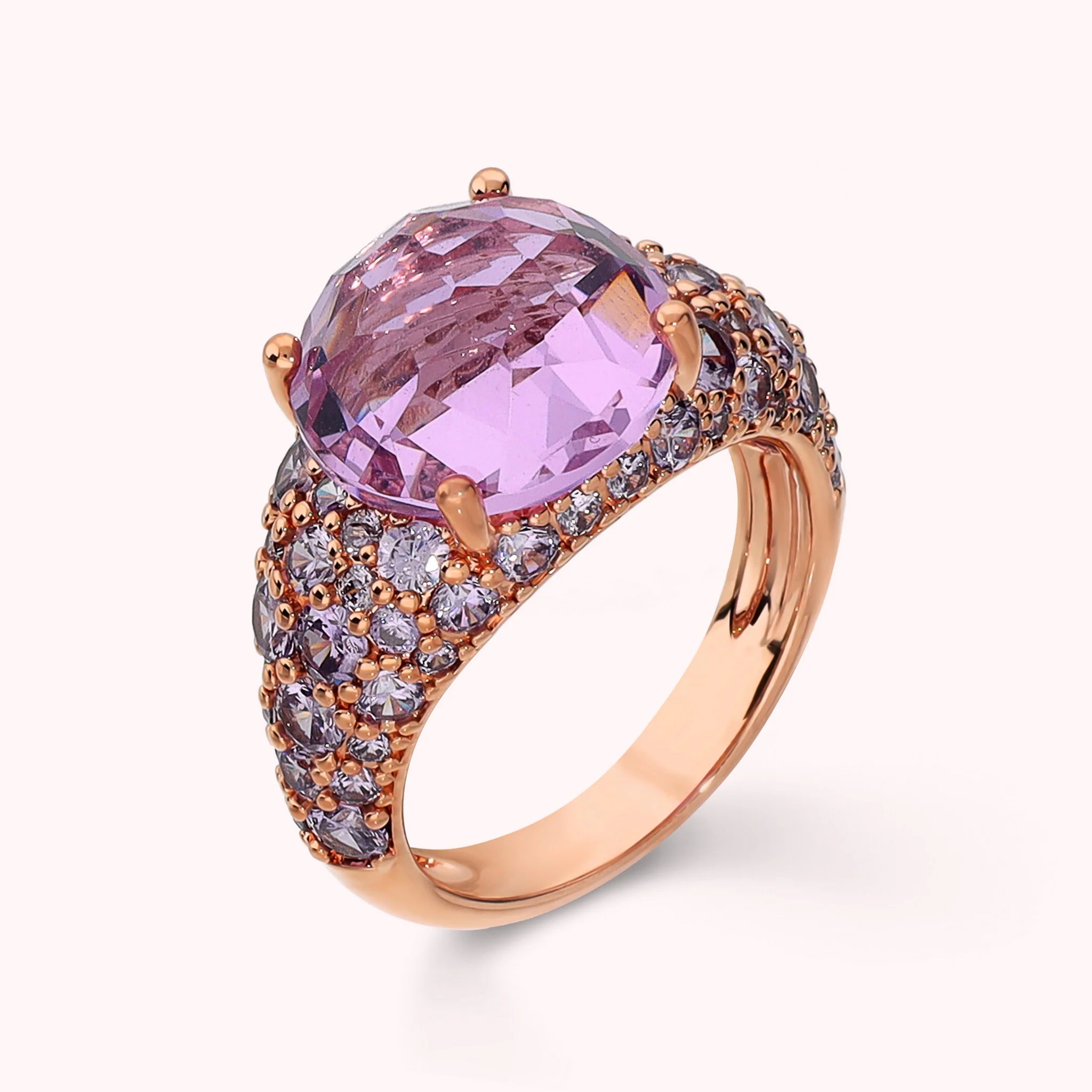 Anello con Pavé Misto e Prisma Gem