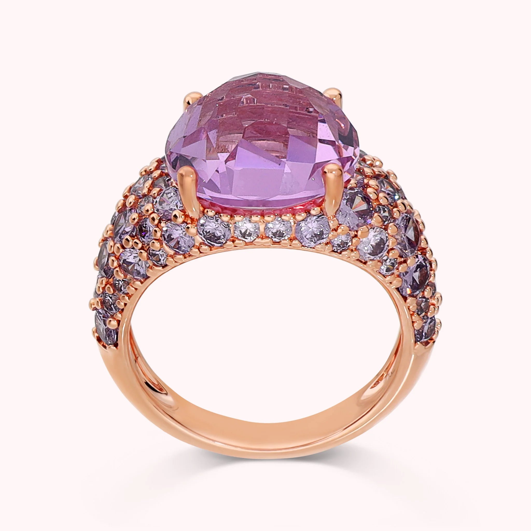 Anello con Pavé Misto e Prisma Gem