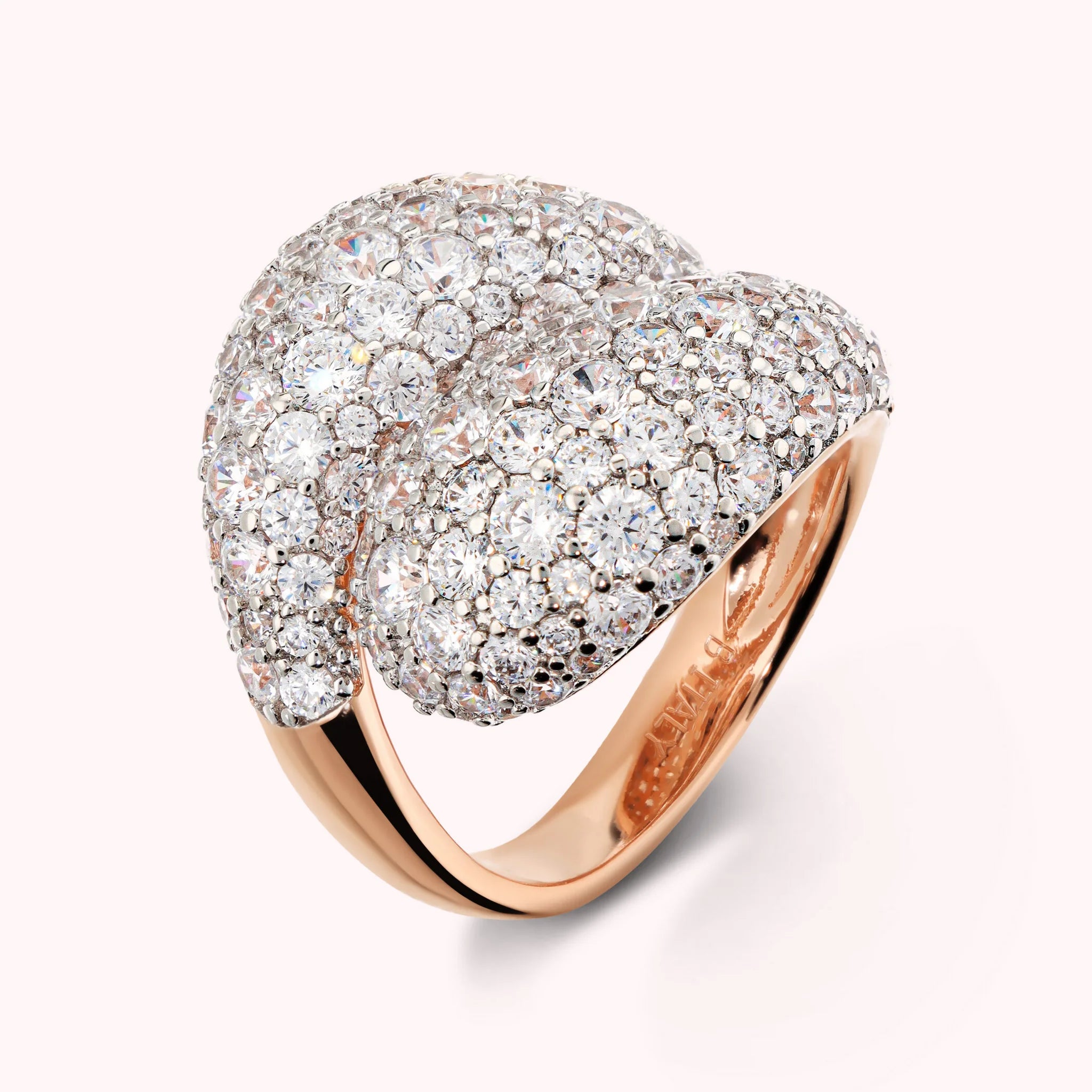 Anello Contrarié con Pavé di Cubic Zirconia