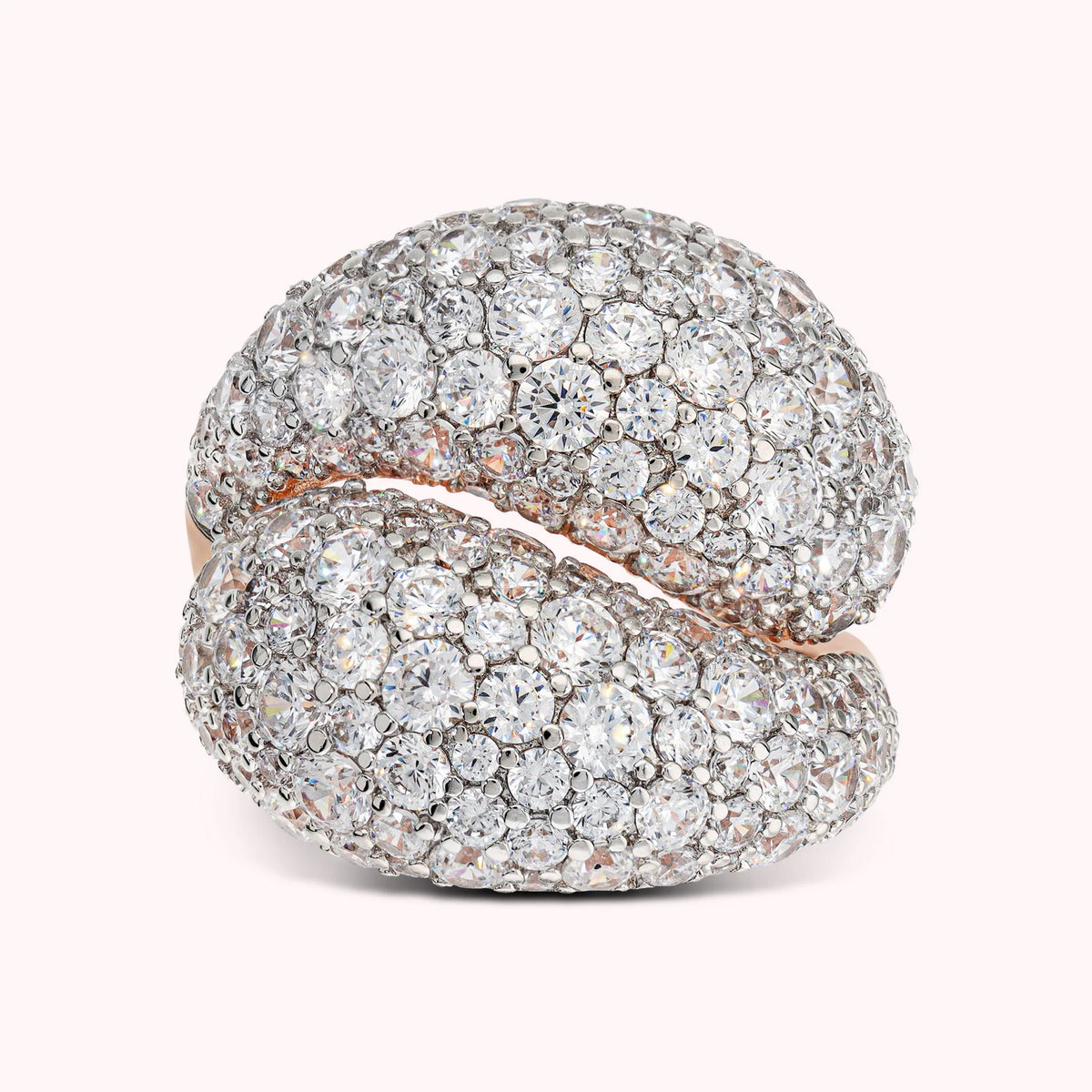 Contrarié Ring with Cubic Zirconia Pavé