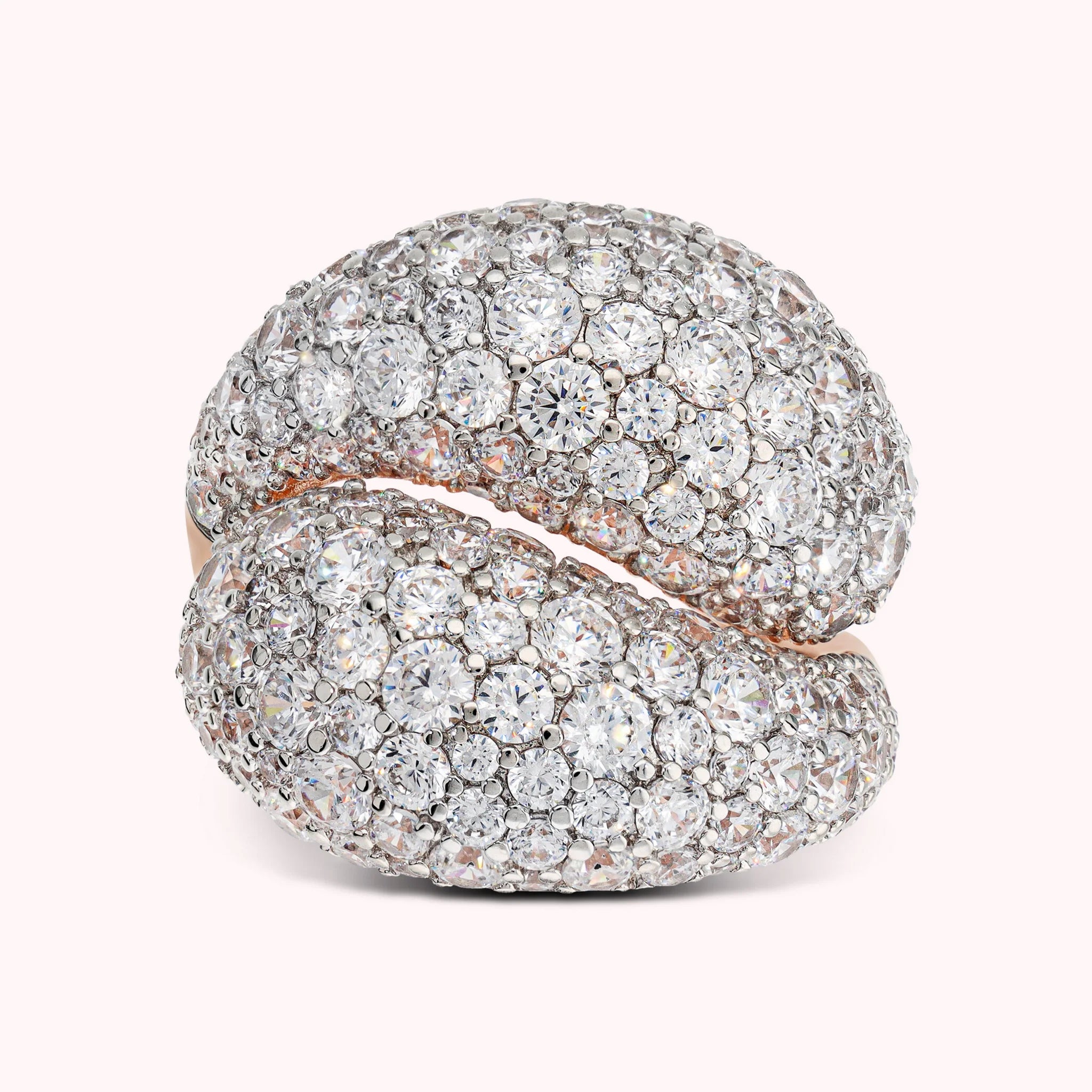 Anello Contrarié con Pavé di Cubic Zirconia