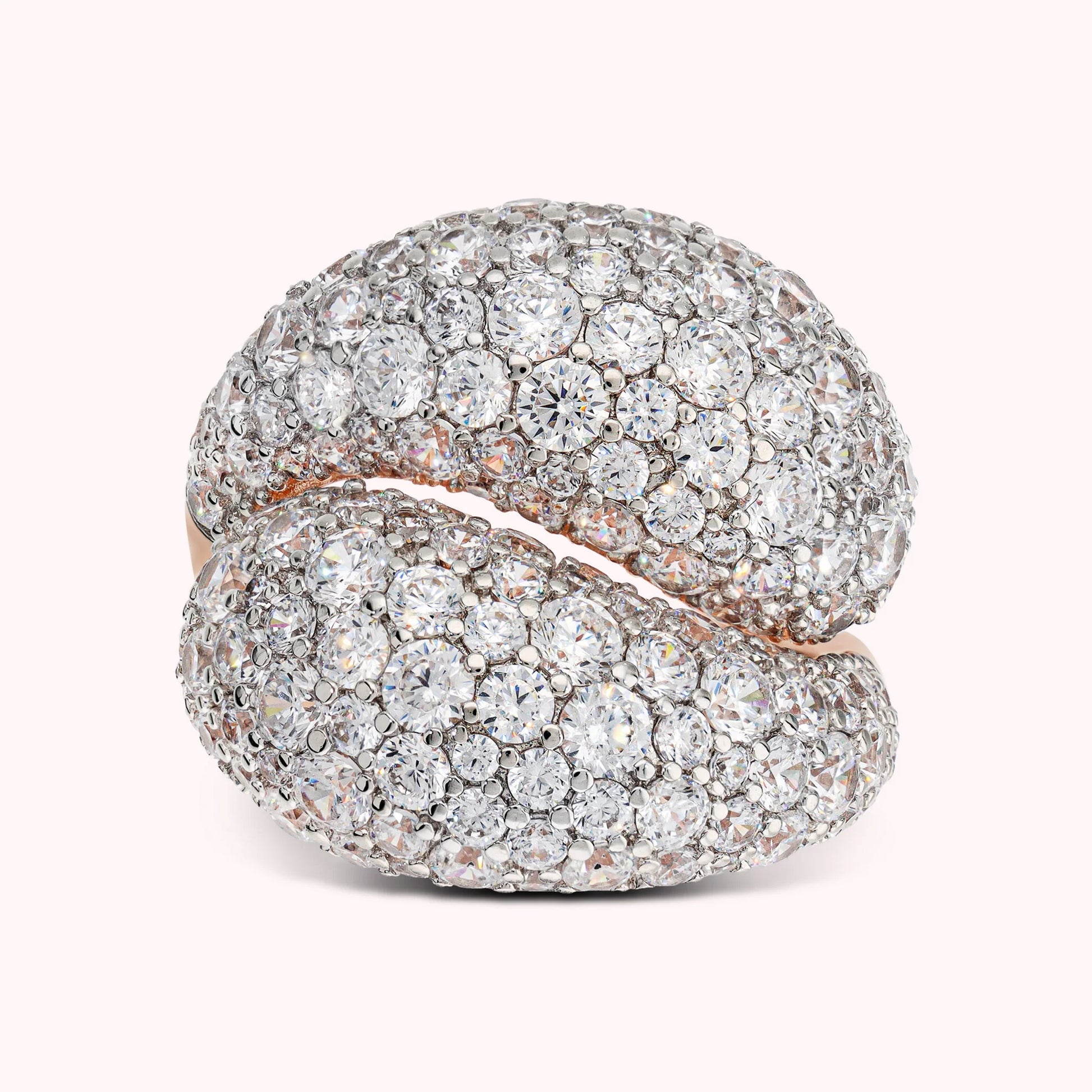 Anello Contrarié con Pavé di Cubic Zirconia