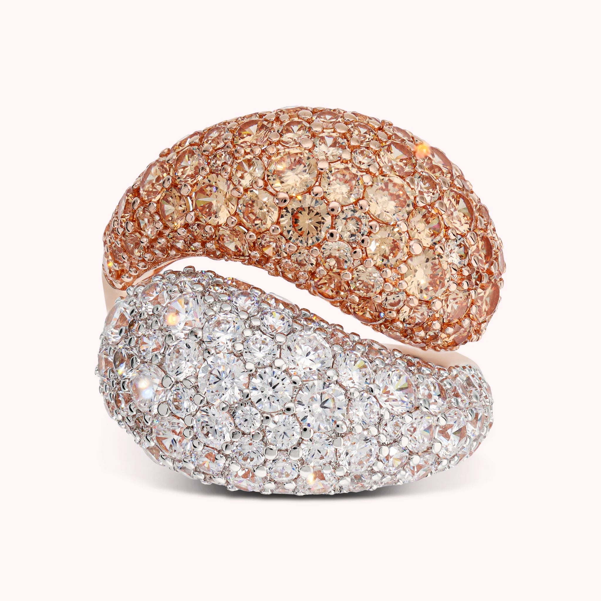 Anello Contrarié con Pavé di Cubic Zirconia