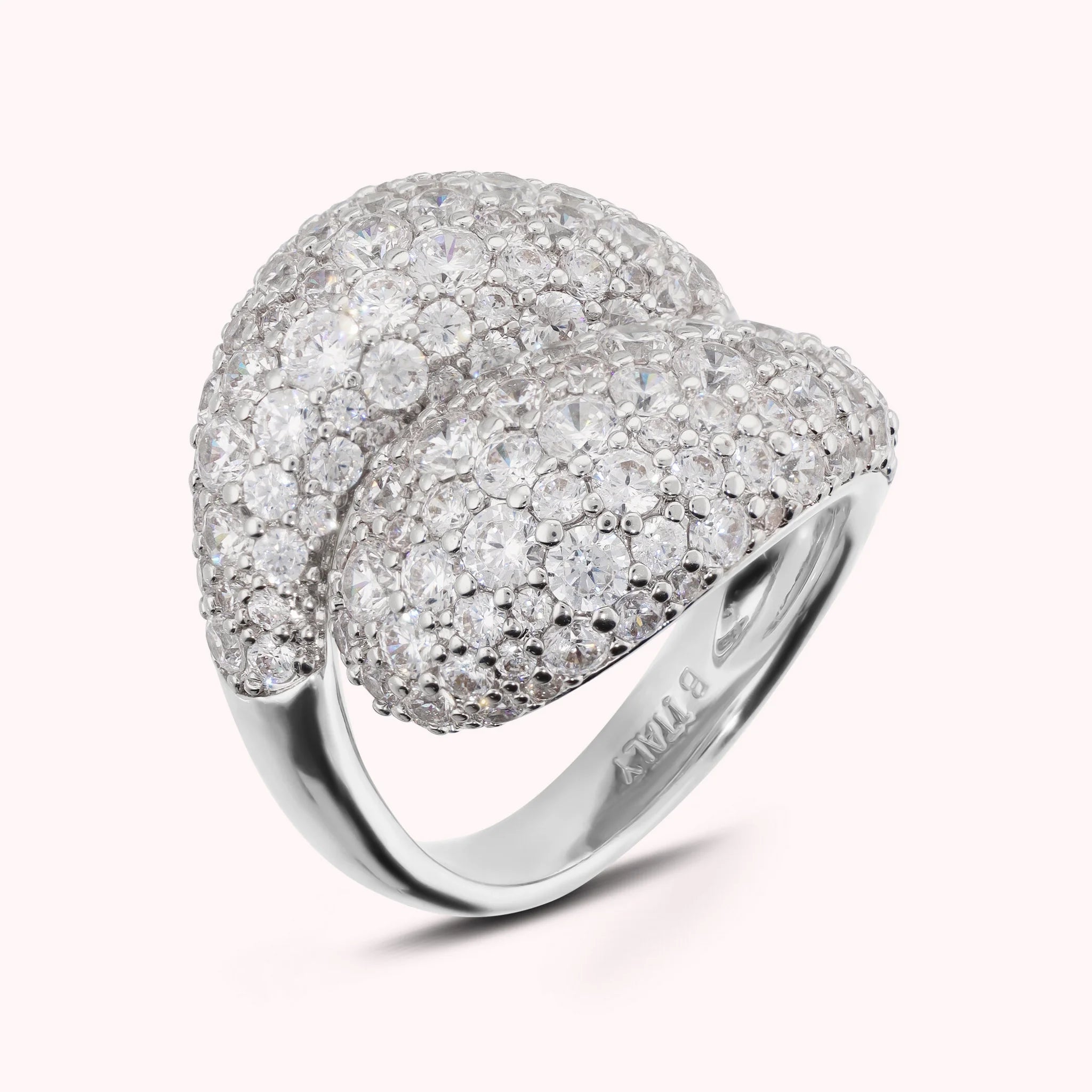 Contrarié Ring with Cubic Zirconia Pavé