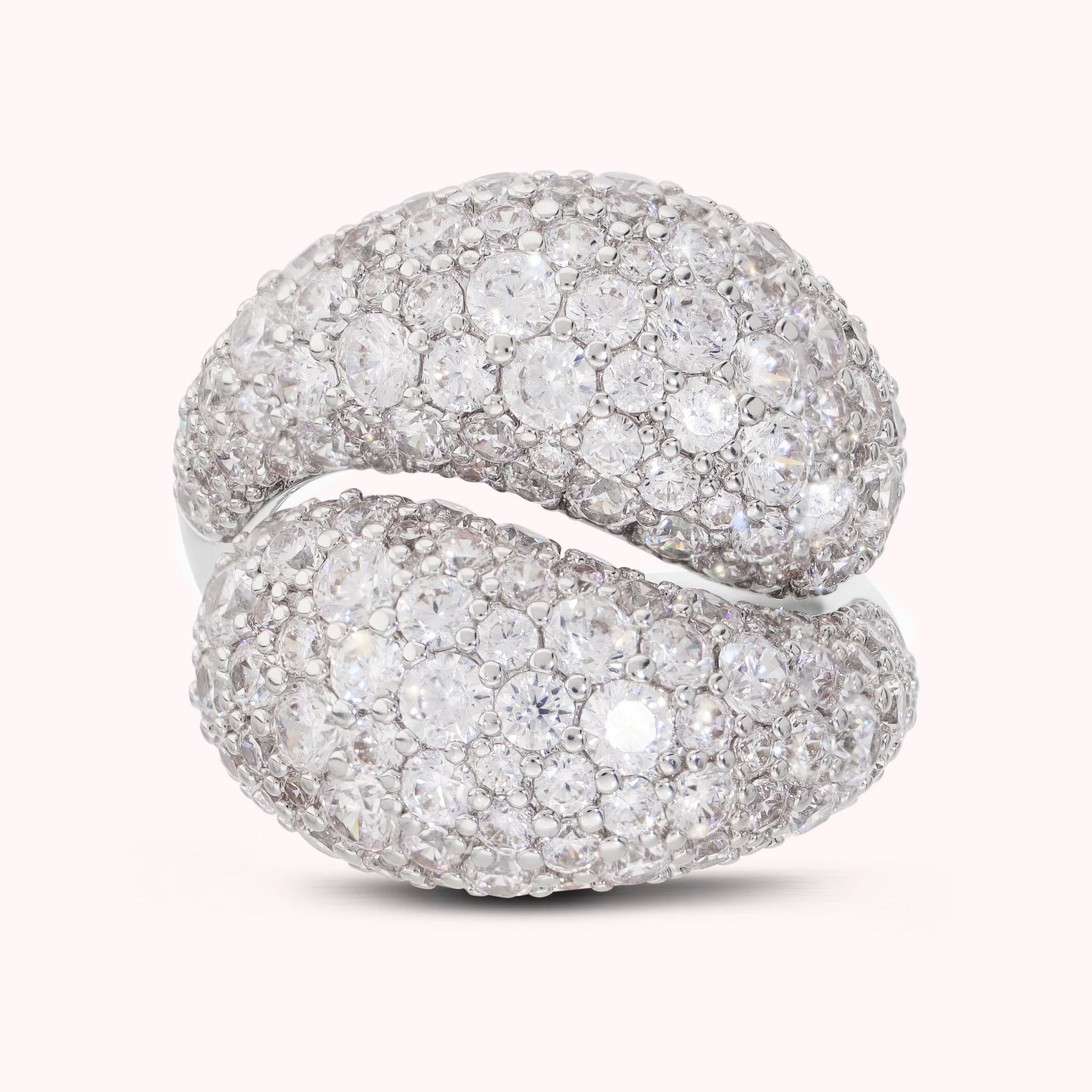 Contrarié Ring with Cubic Zirconia Pavé
