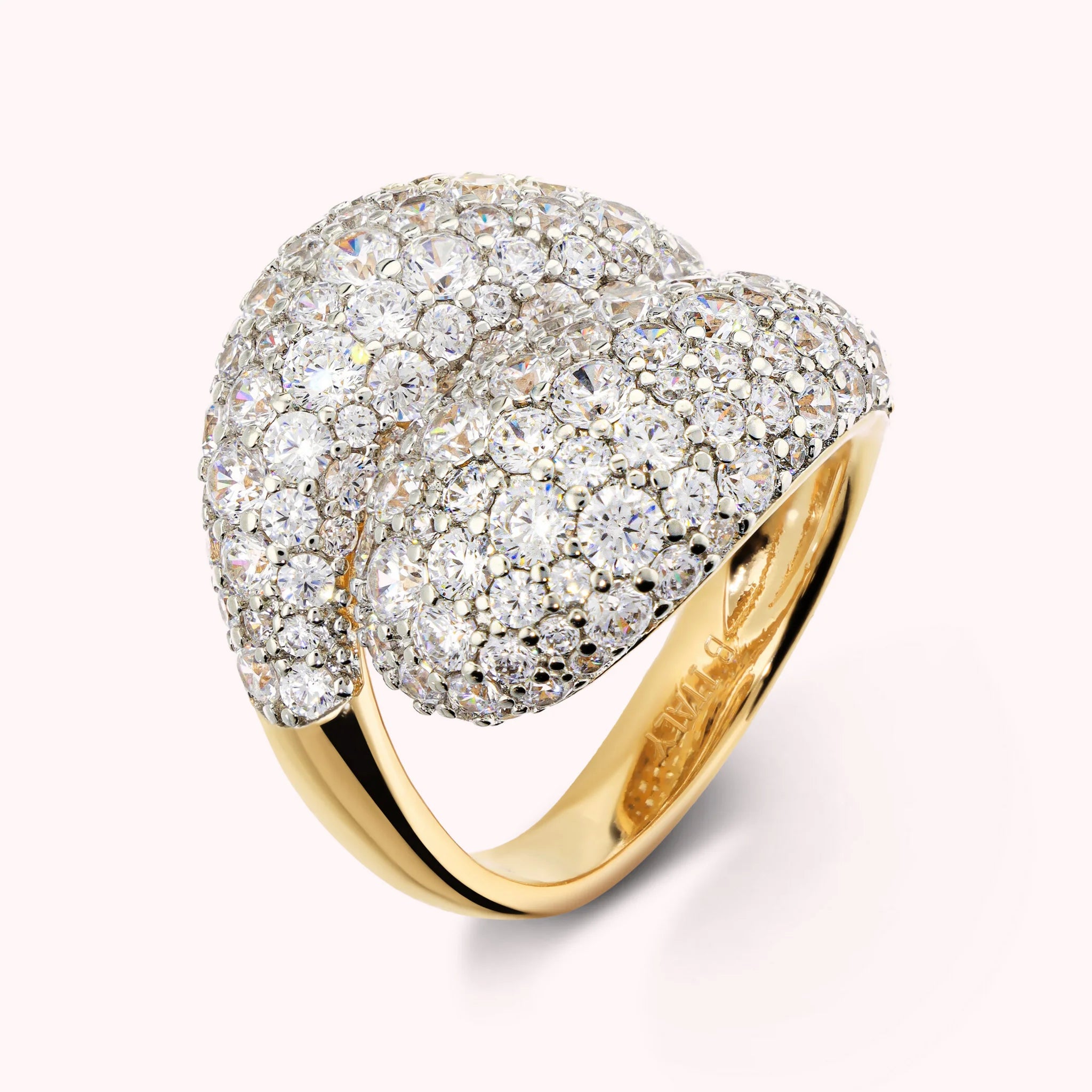 Anello Contrarié con Pavé di Cubic Zirconia