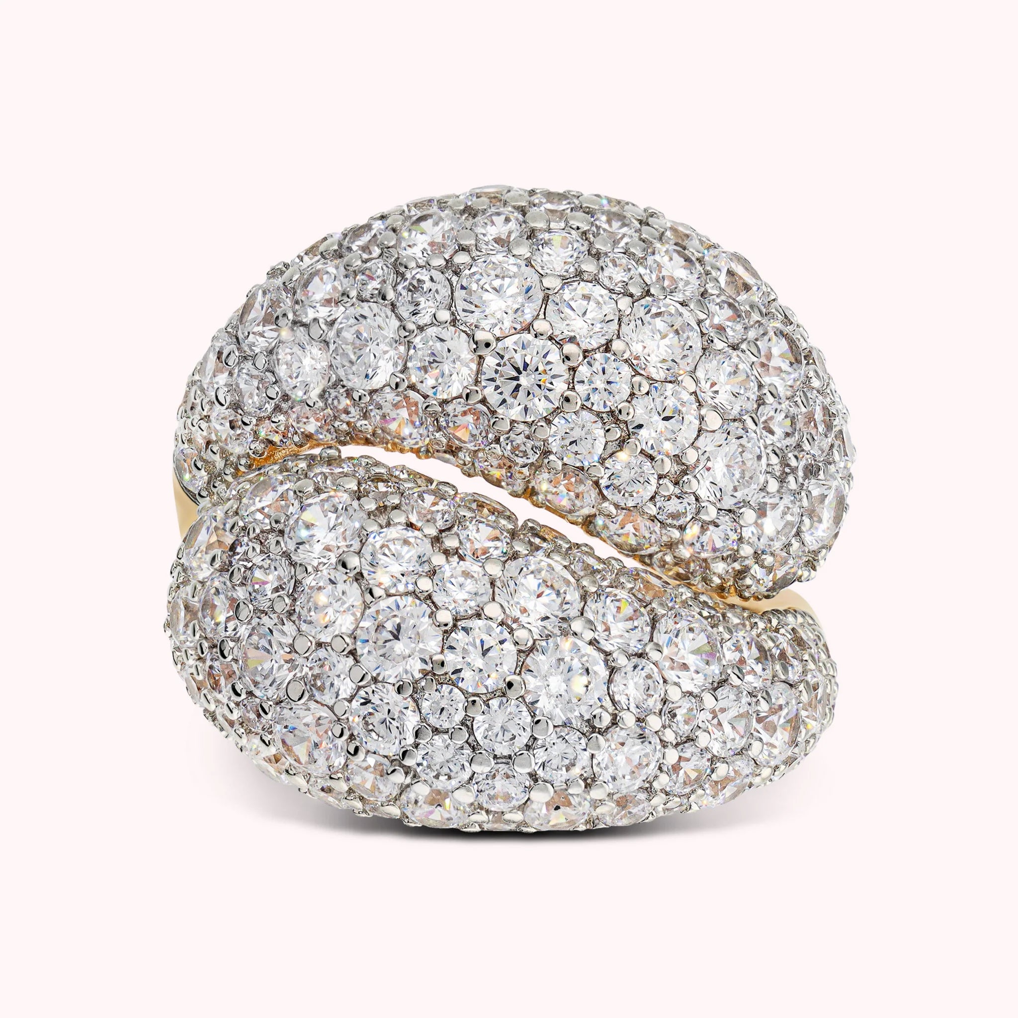 Anello Contrarié con Pavé di Cubic Zirconia